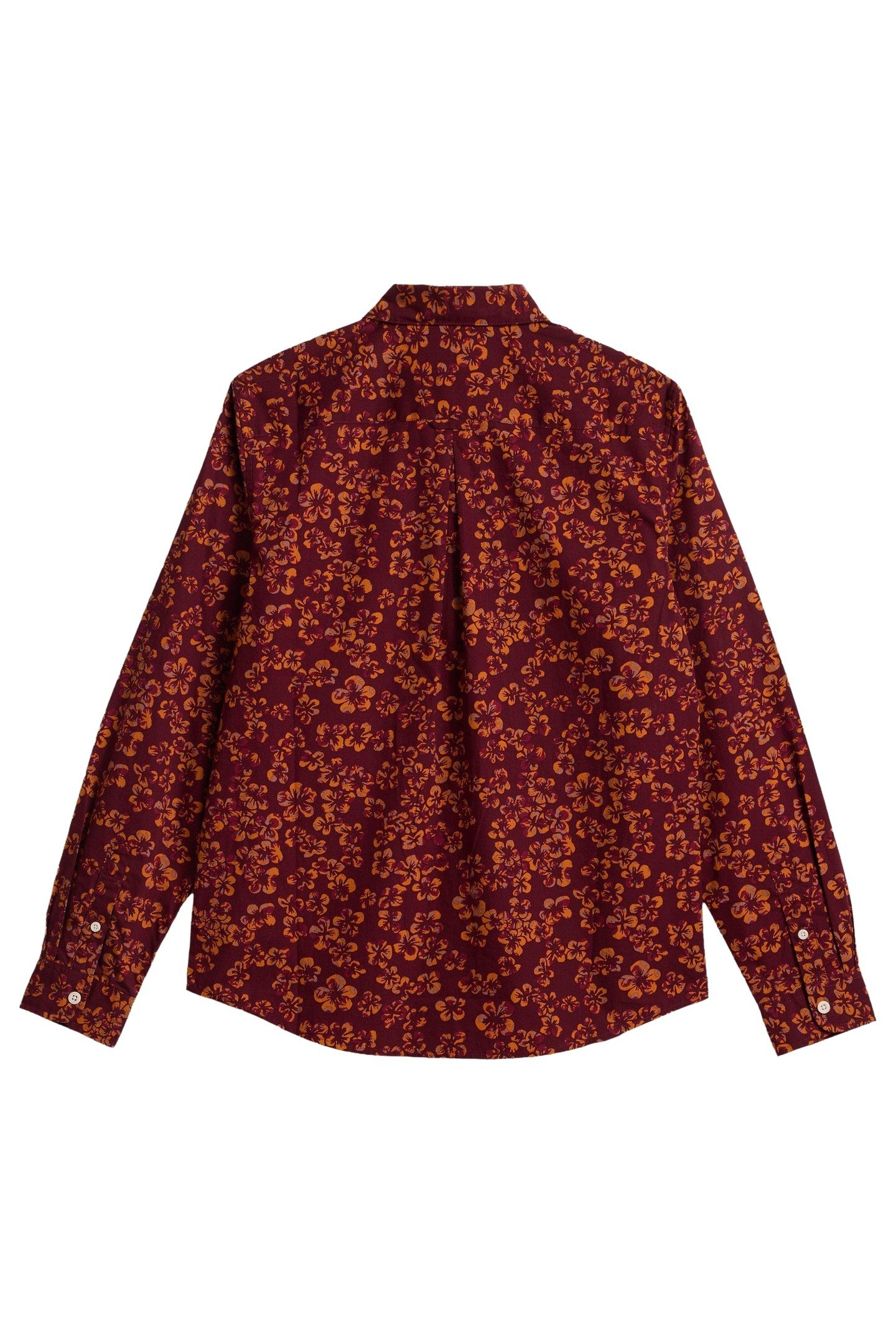 AUTUMN FLORAL PRINT LS SHIRT DEEP RED 2