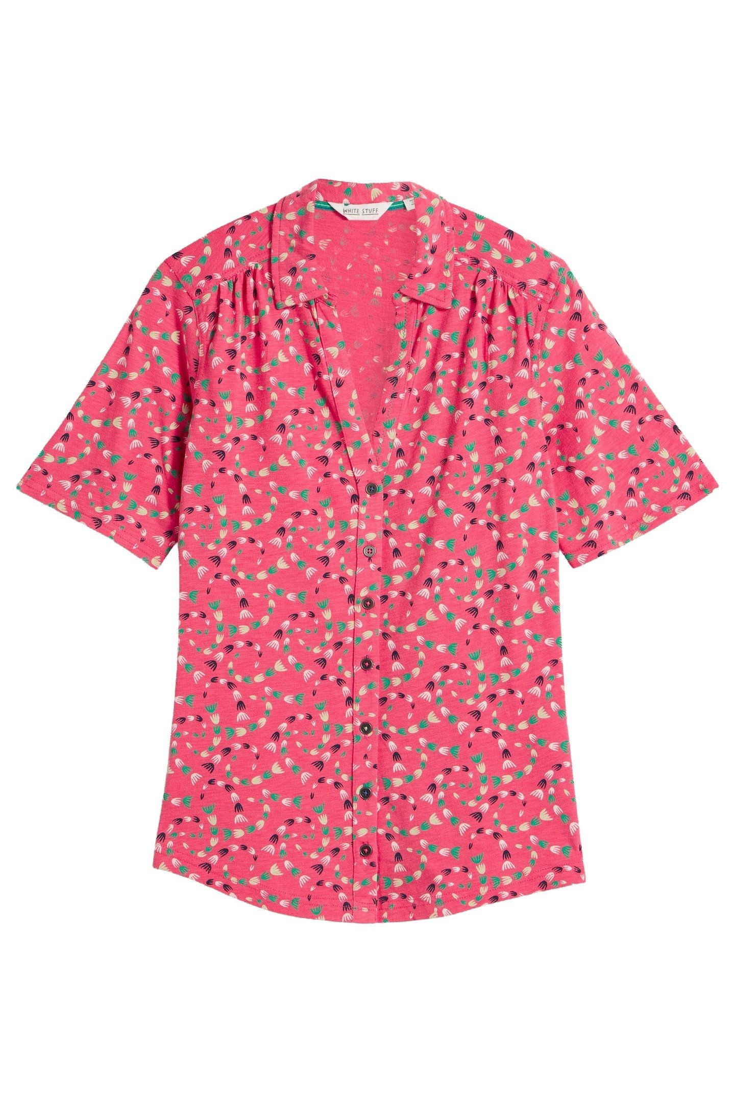 ANNIE SS JERSEY SHIRT CORAL PRINT 3