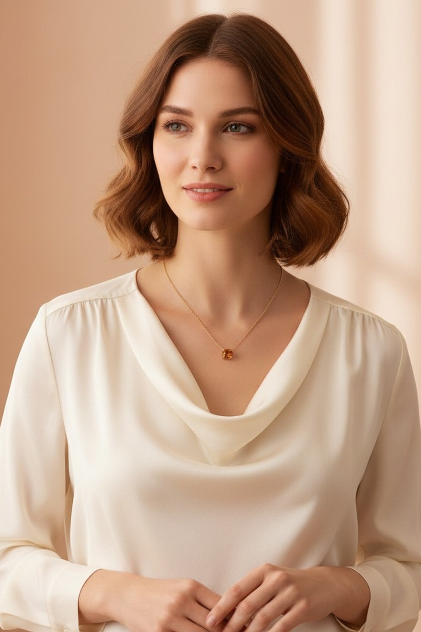 SOLITAIRE CRYSTAL NECKLACE TOPAZ 2