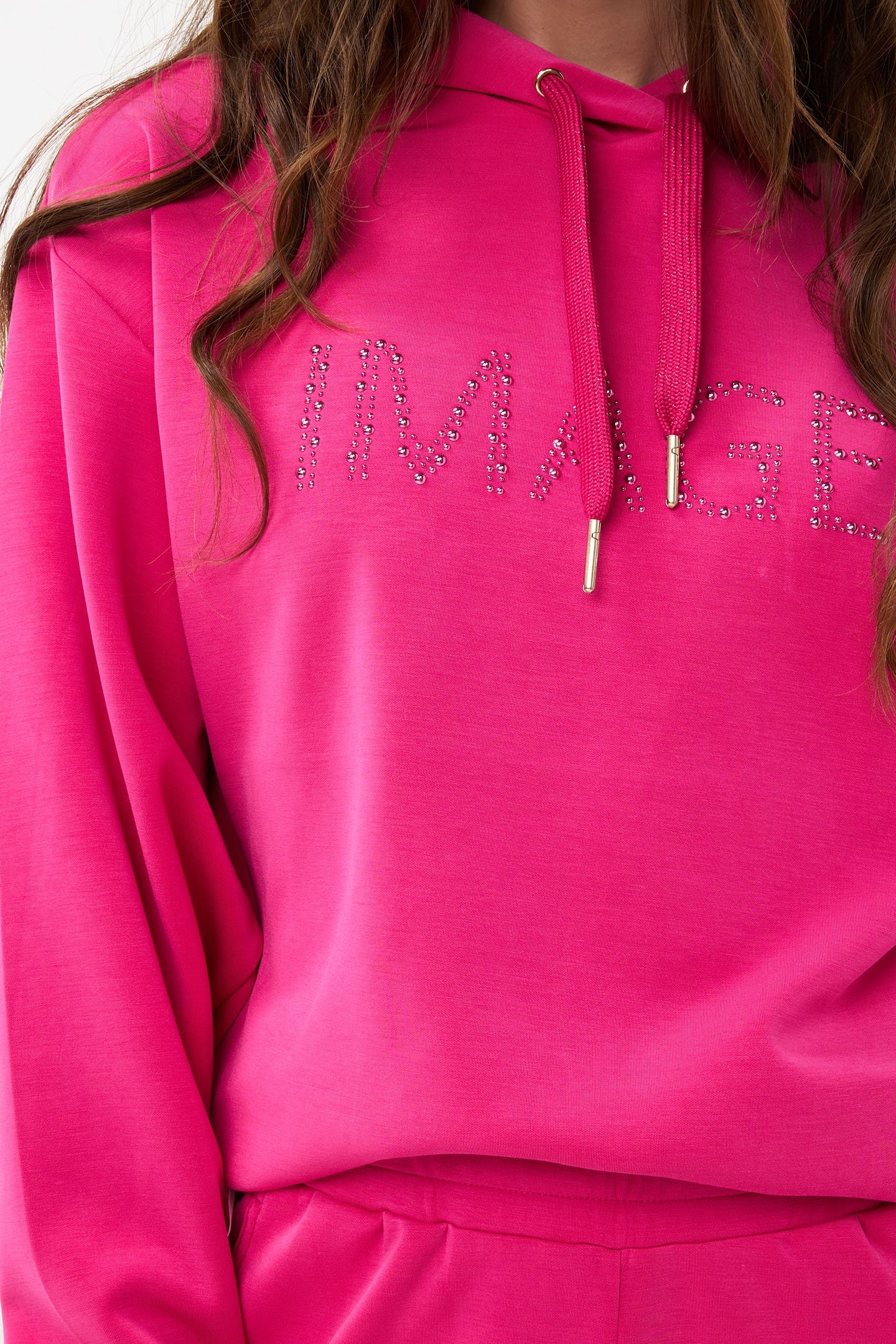 SWEATER HOODIE MODAL CERISE PINK 6