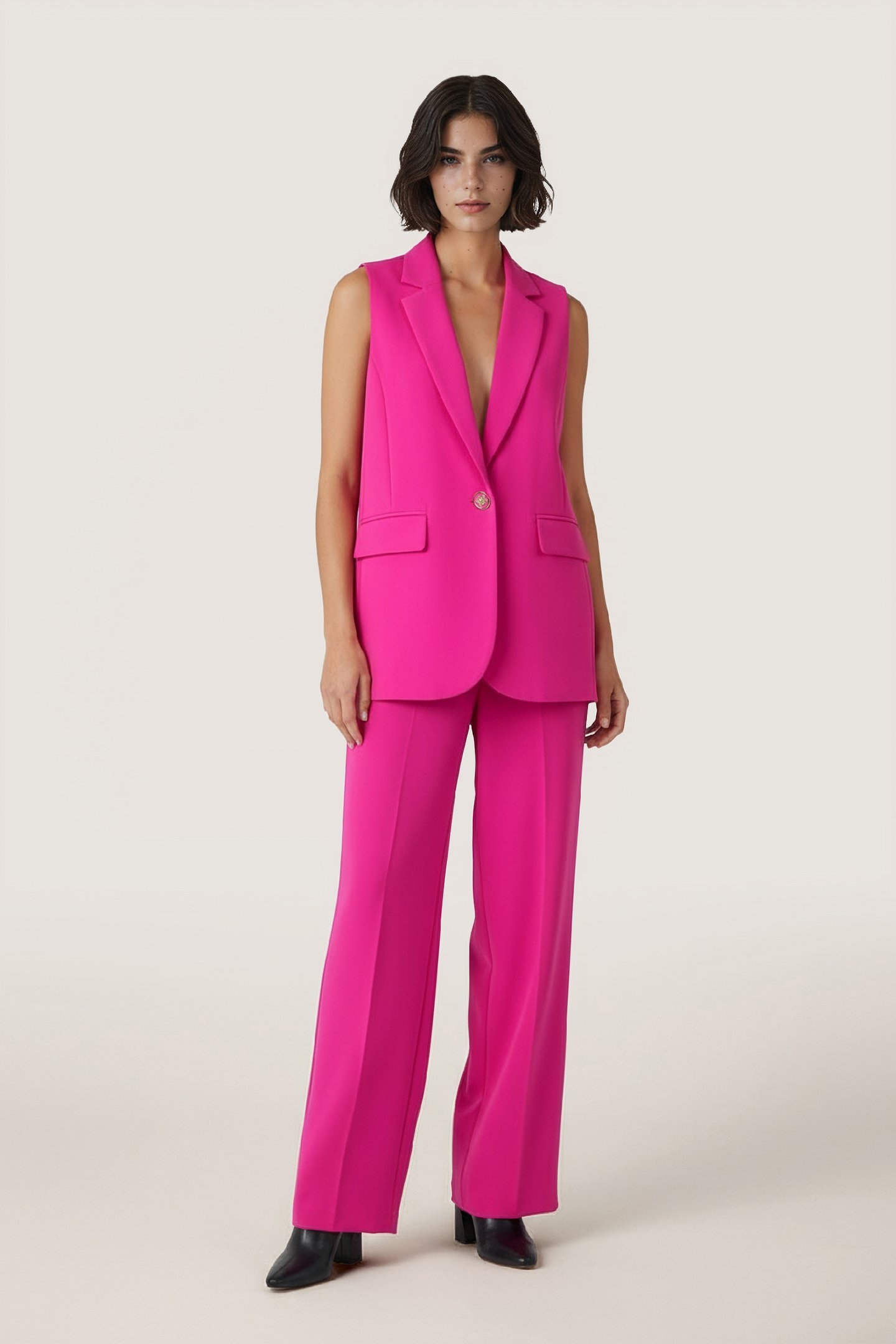 TROUSERS WIDE ELASTIC CITY NEON CERISE 1