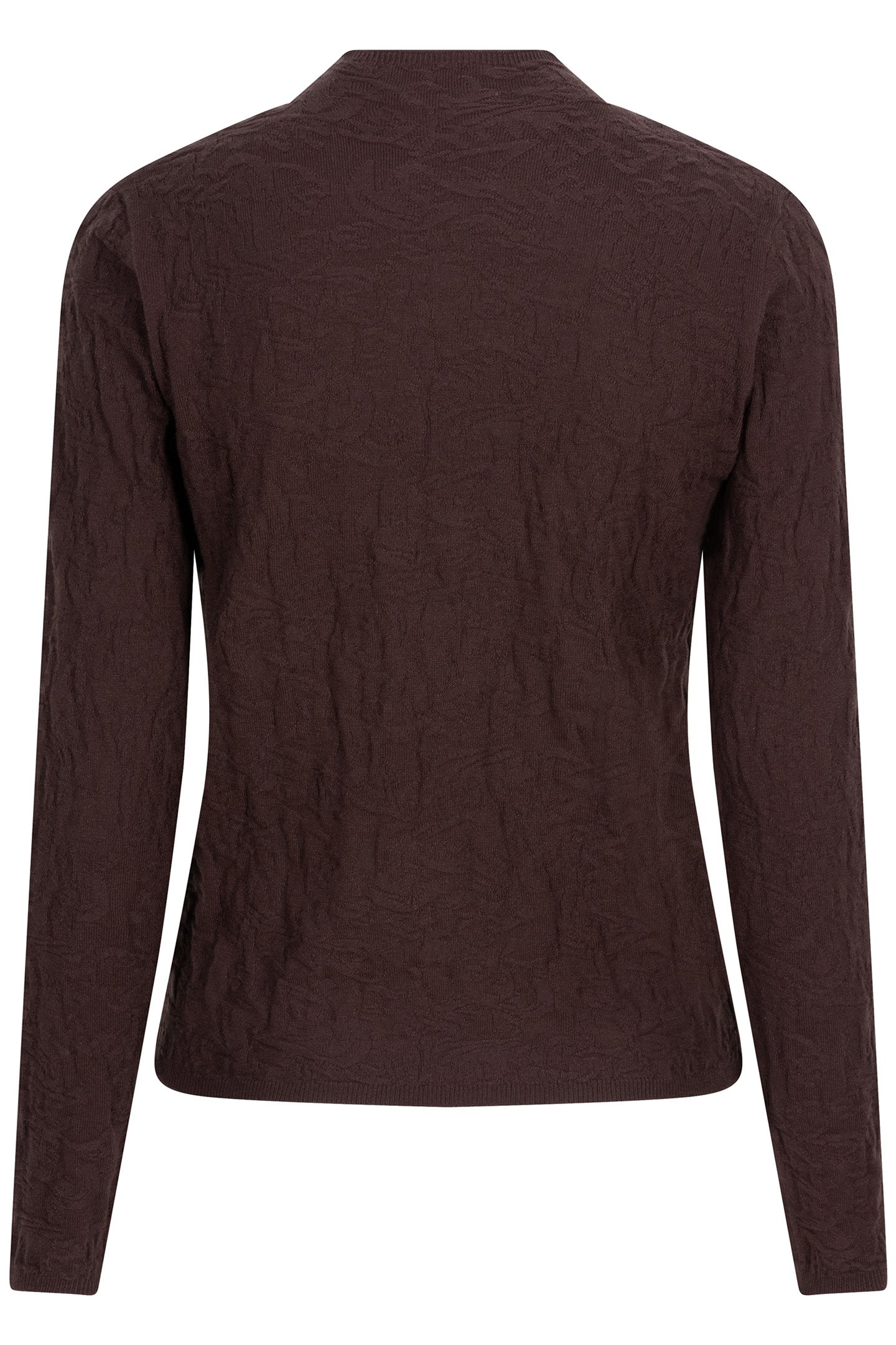 SWEATER SOLID JACQUARD CHOCOLATE 5