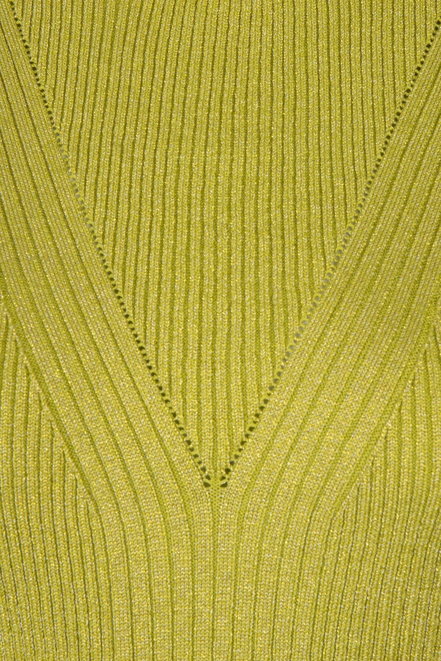SWEATER MIX RIB V-DETAIL LUREX MATCHA GREEN 7