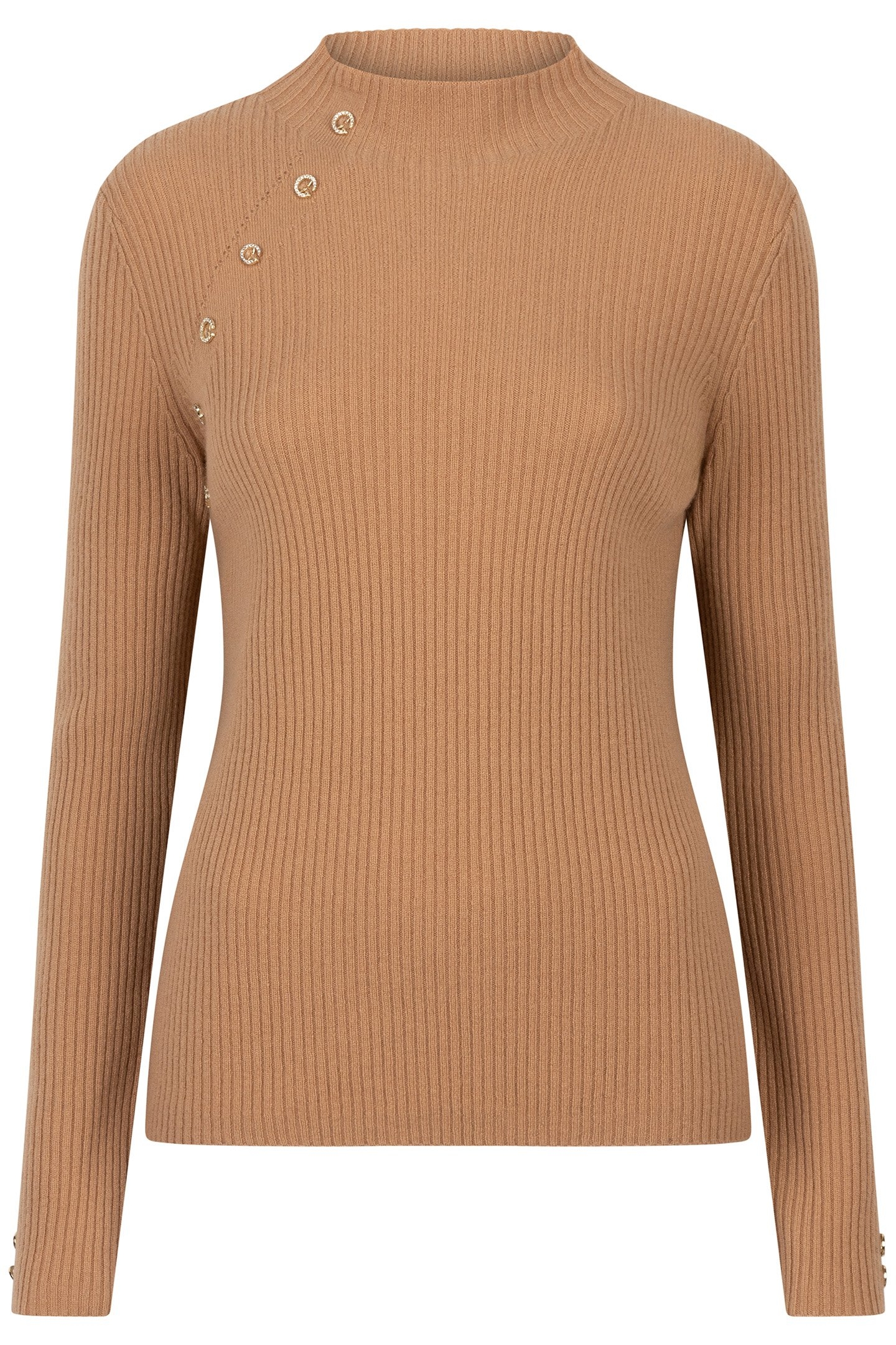 SWEATER COL A-SYM BUTTONS BRANDY 4