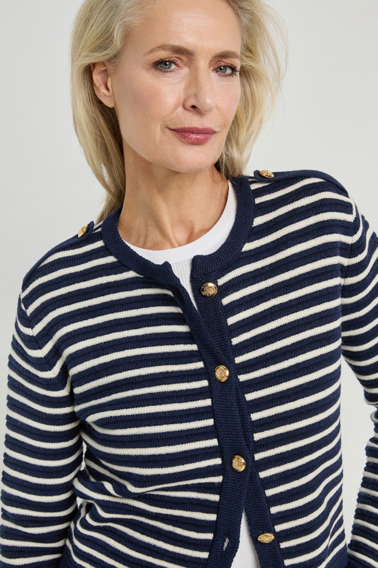 AVERY CARDIGAN NAVY STRIPE 3