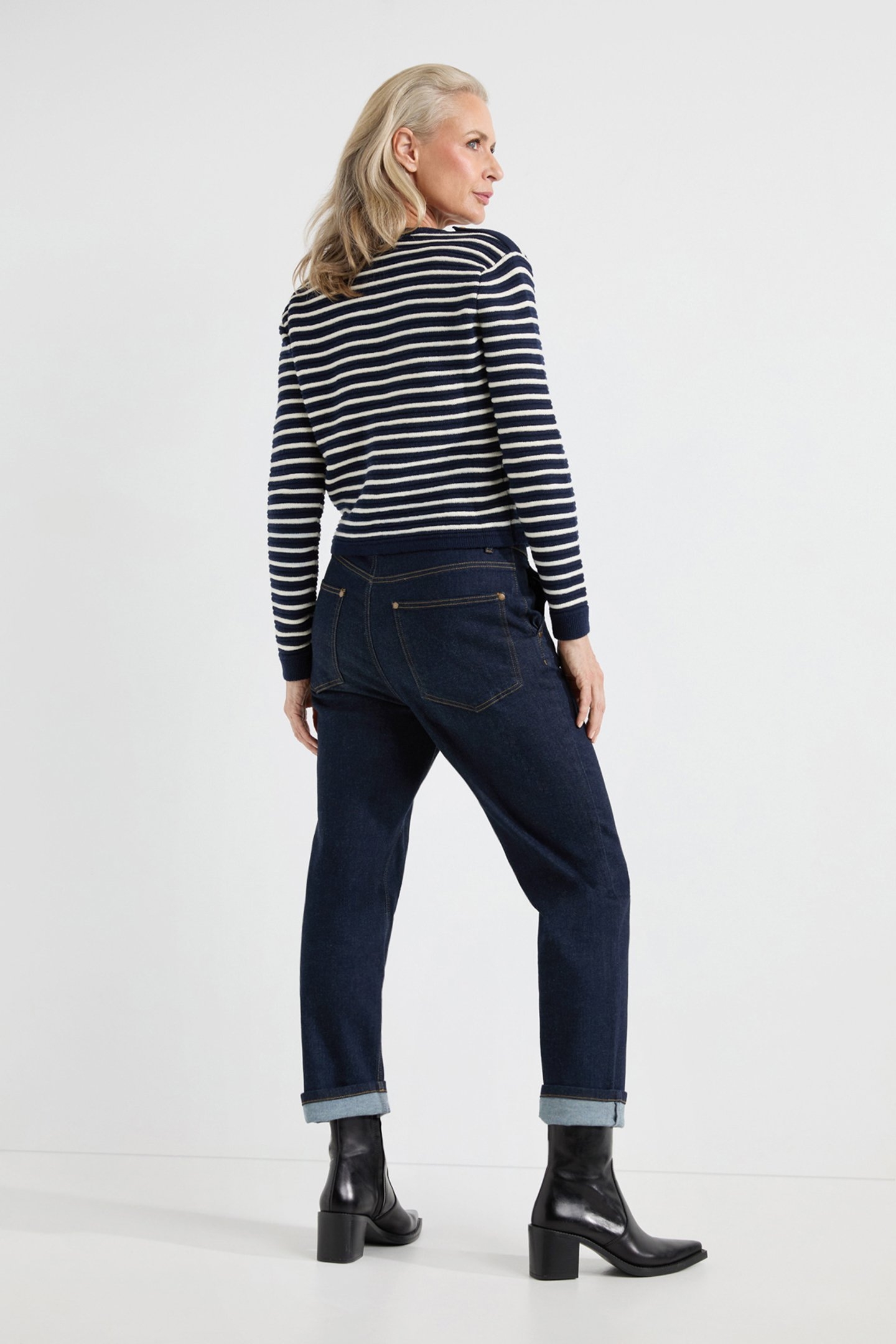 AVERY CARDIGAN NAVY STRIPE 2