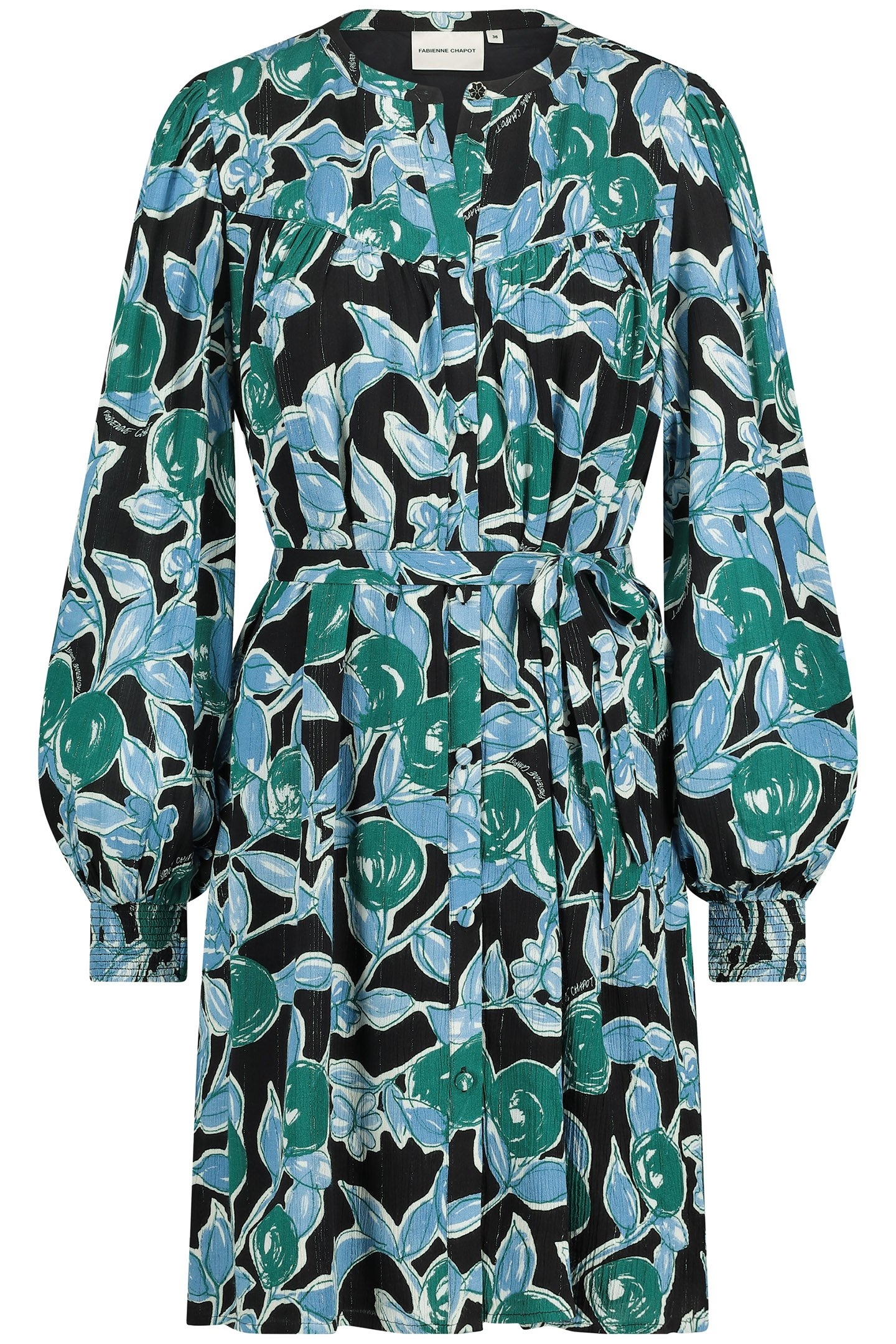 WILLA SHORT DRESS BLACK/BOTTLE GREEN 3