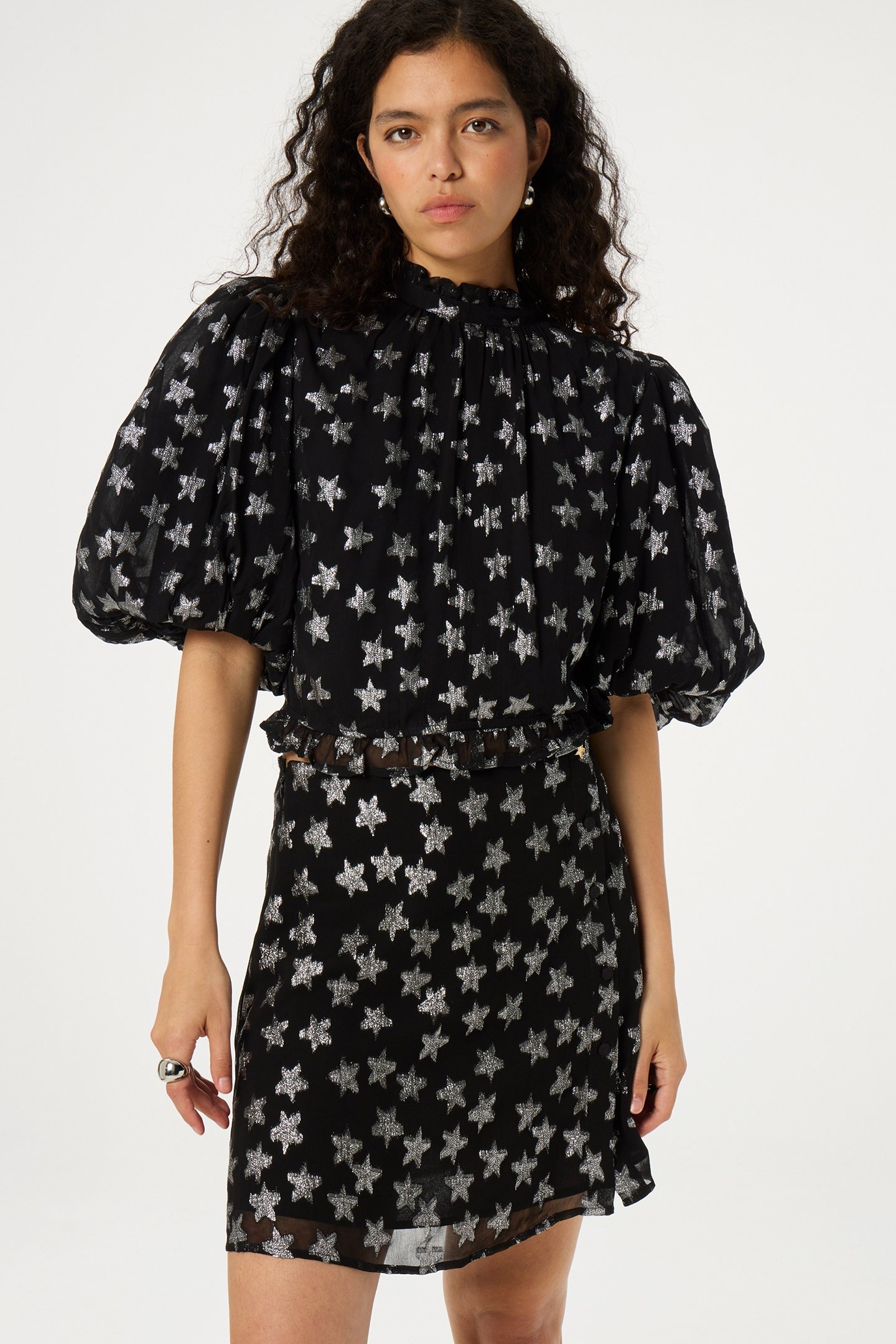 LILA SHORT SKIRT BLACK/SILVER 1