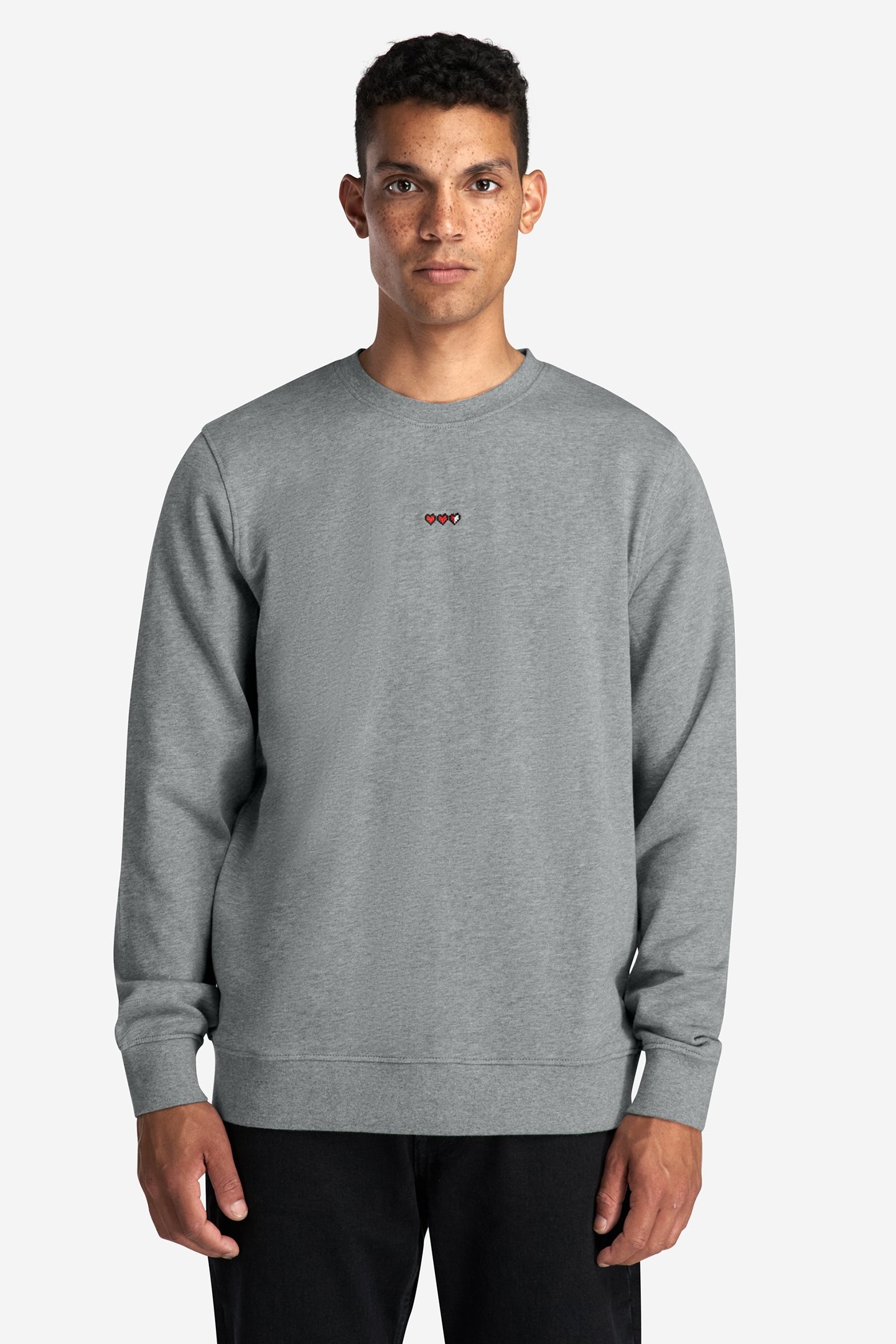 SWEATSHIRT HANK HEARTS GREY 1