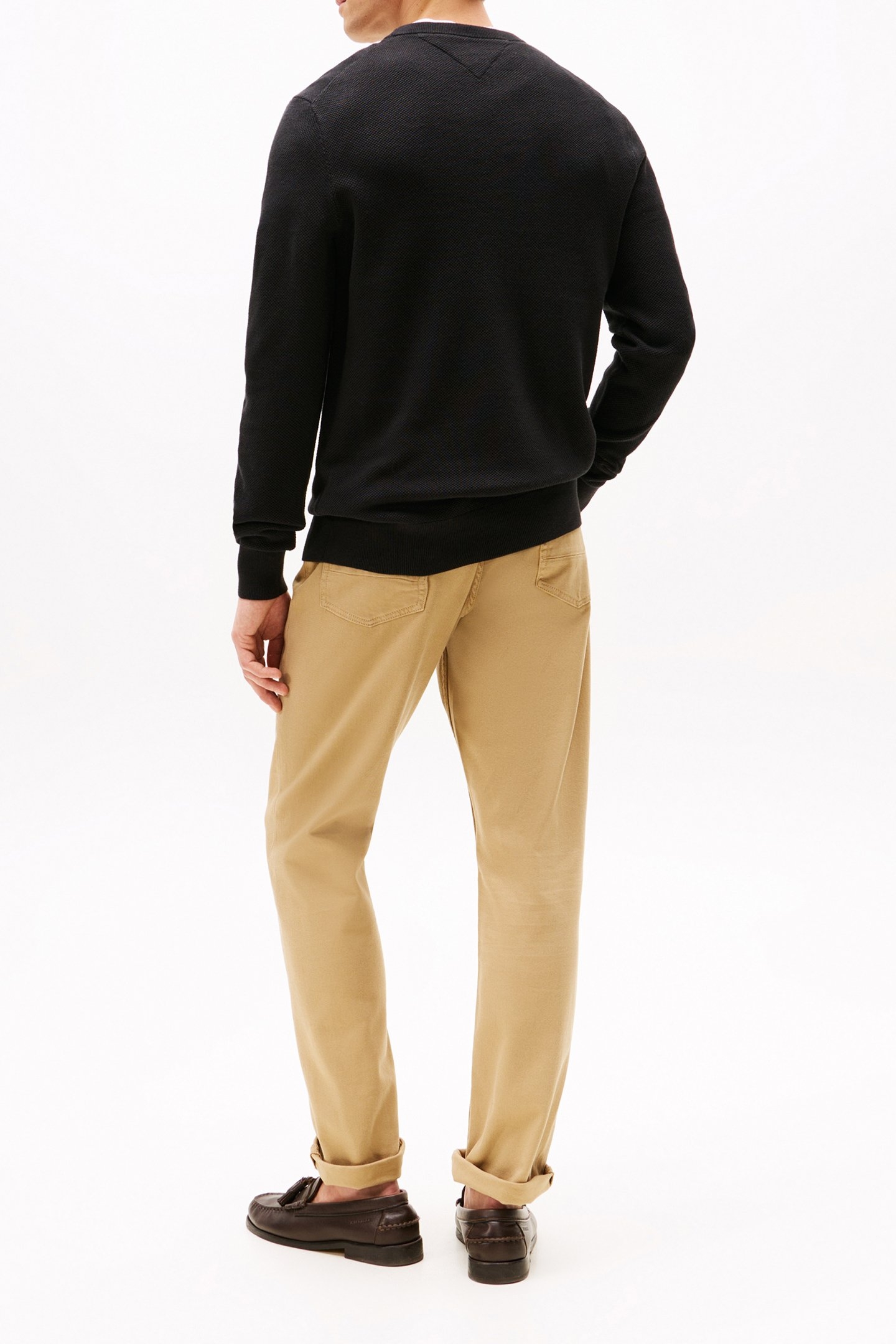 FLAG EMBROIDERY TEXTURED CREW NECK JUMPER BLACK 3