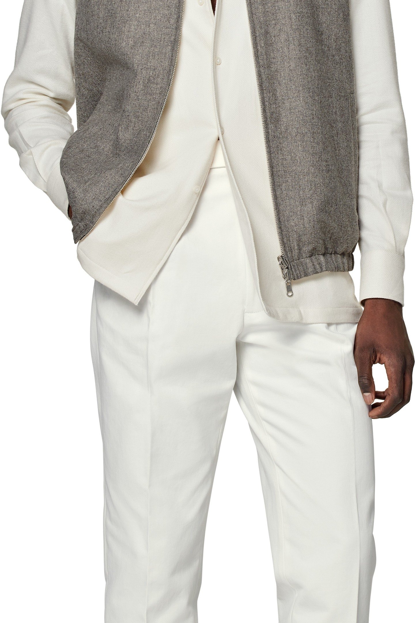 ZIPVEST-TAUPE TAUPE & OFF-WHITE 7