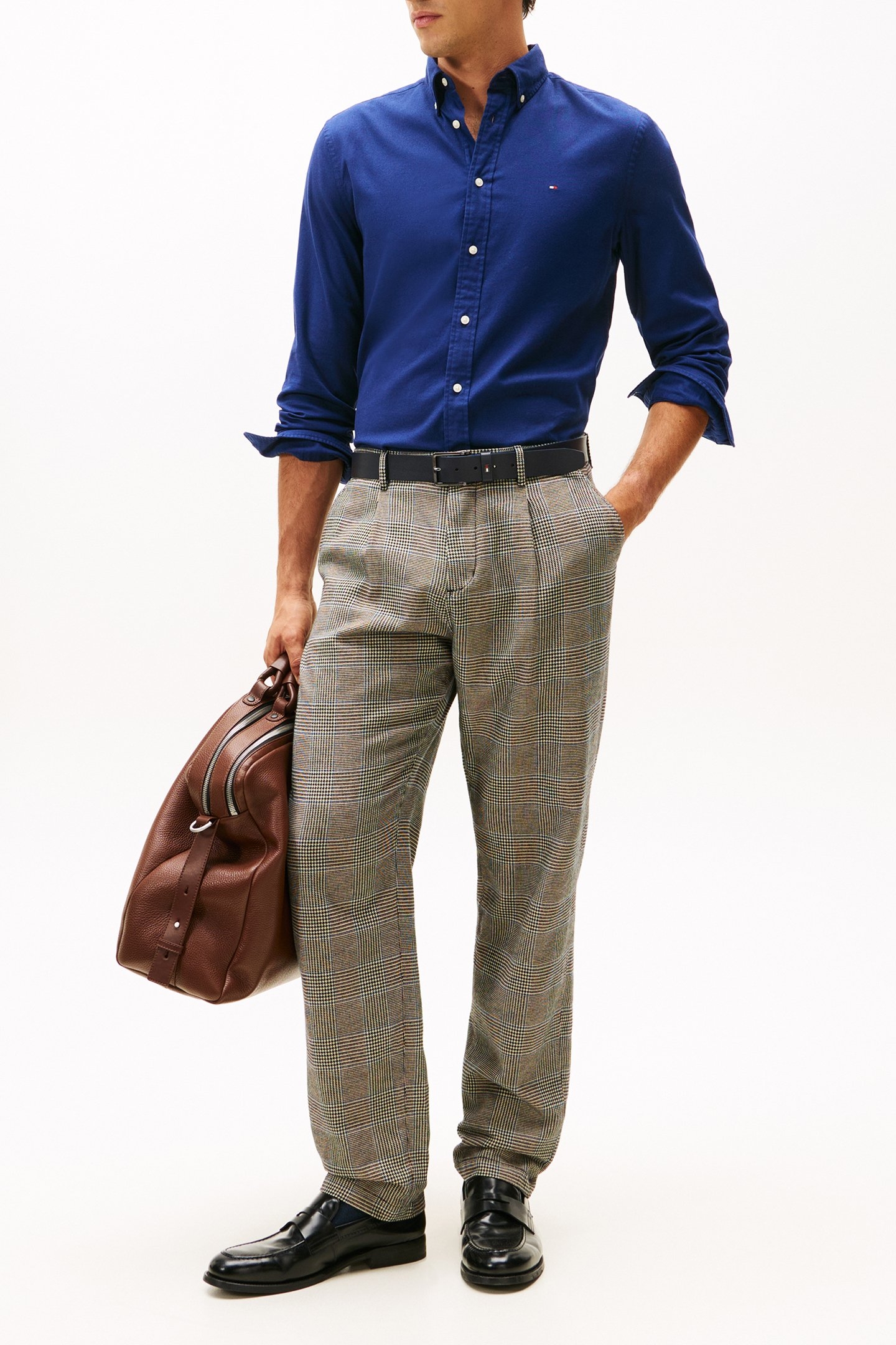 FLEX REGULAR FIT FLANNEL SHIRT PREPPY NAVY 2