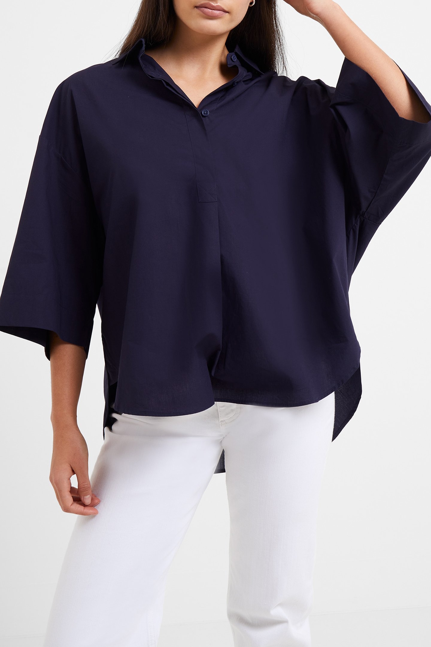 RHODES POPLIN SS POPOVER MARINE 1