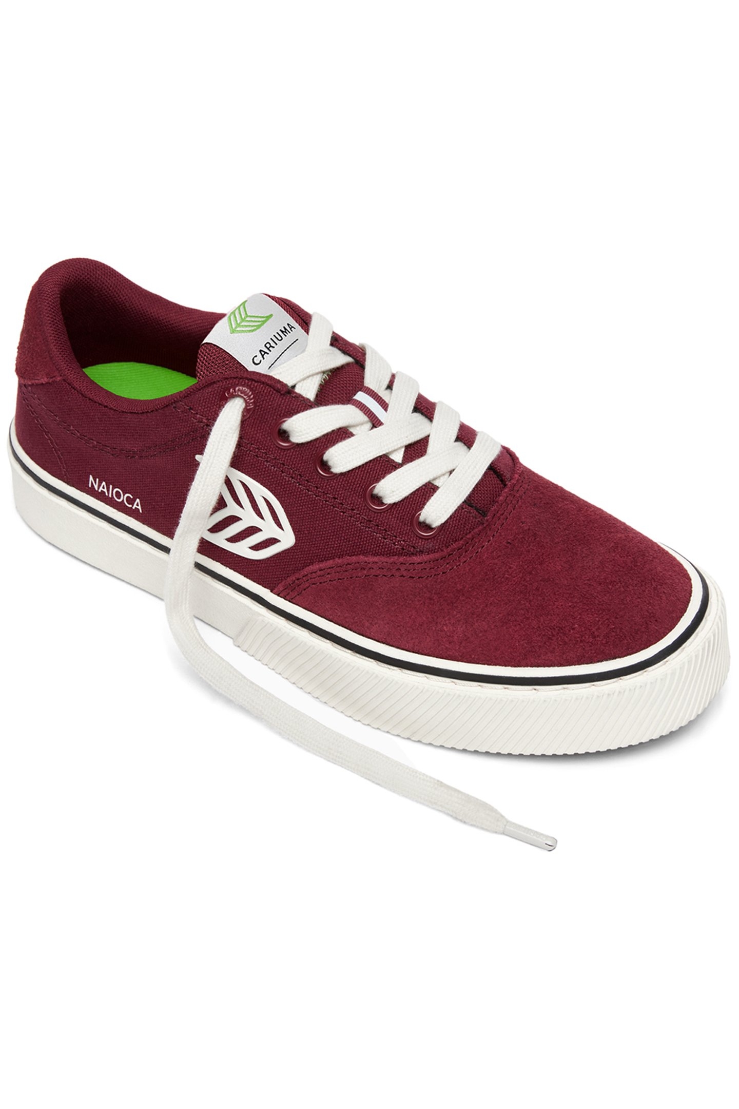 NAIOCA PRO SUEDE AND CANVA CABERNET RED IVORY LOGO 2