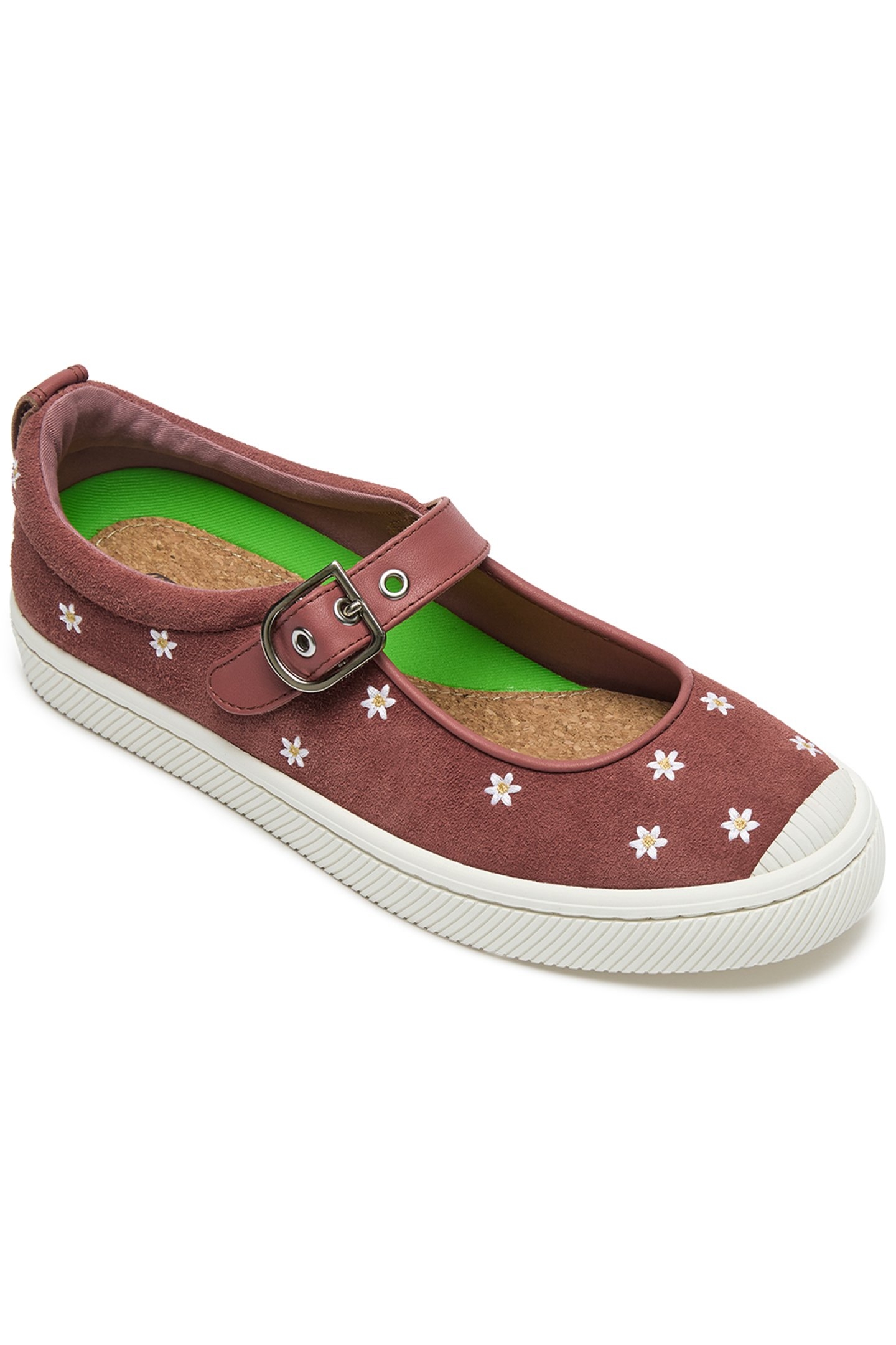 OCA SUEDE MARY JANE WITHERED ROSE EMBROIDERED FLOWERS 2