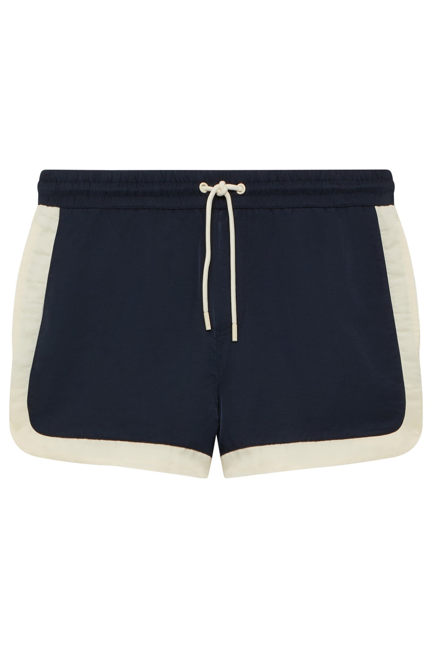 DRAWSTRING CONTRAST BORDER SWIMSHORT NAVY/WHITE 1