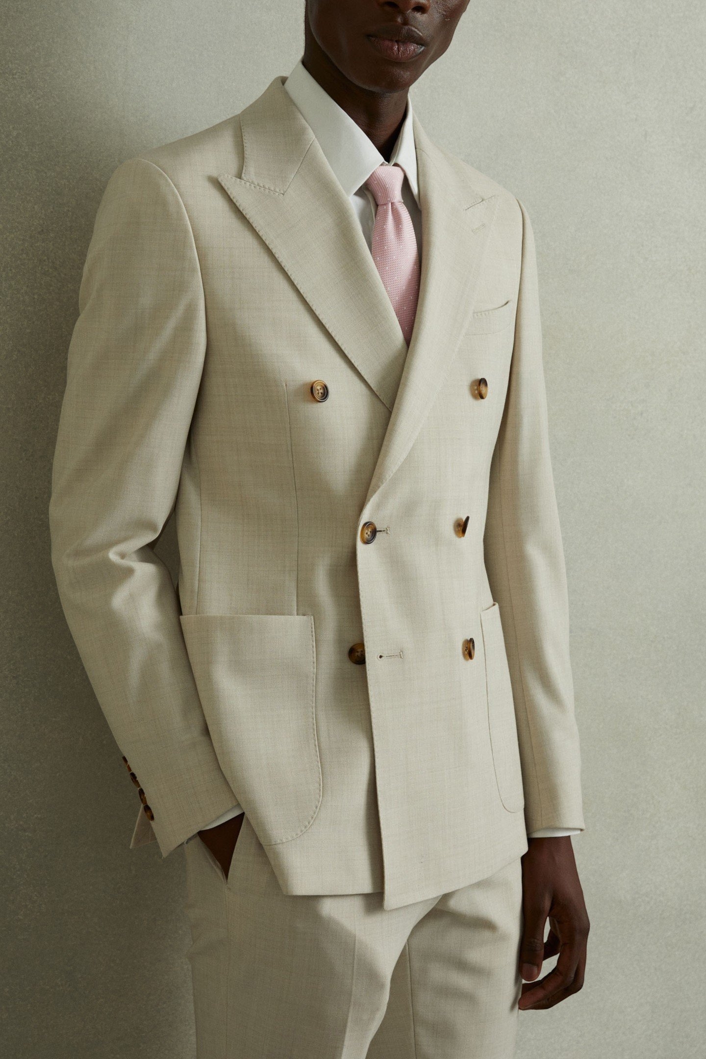 TEXTURED POLKA DOT SILK TIE LIGHT PINK 1