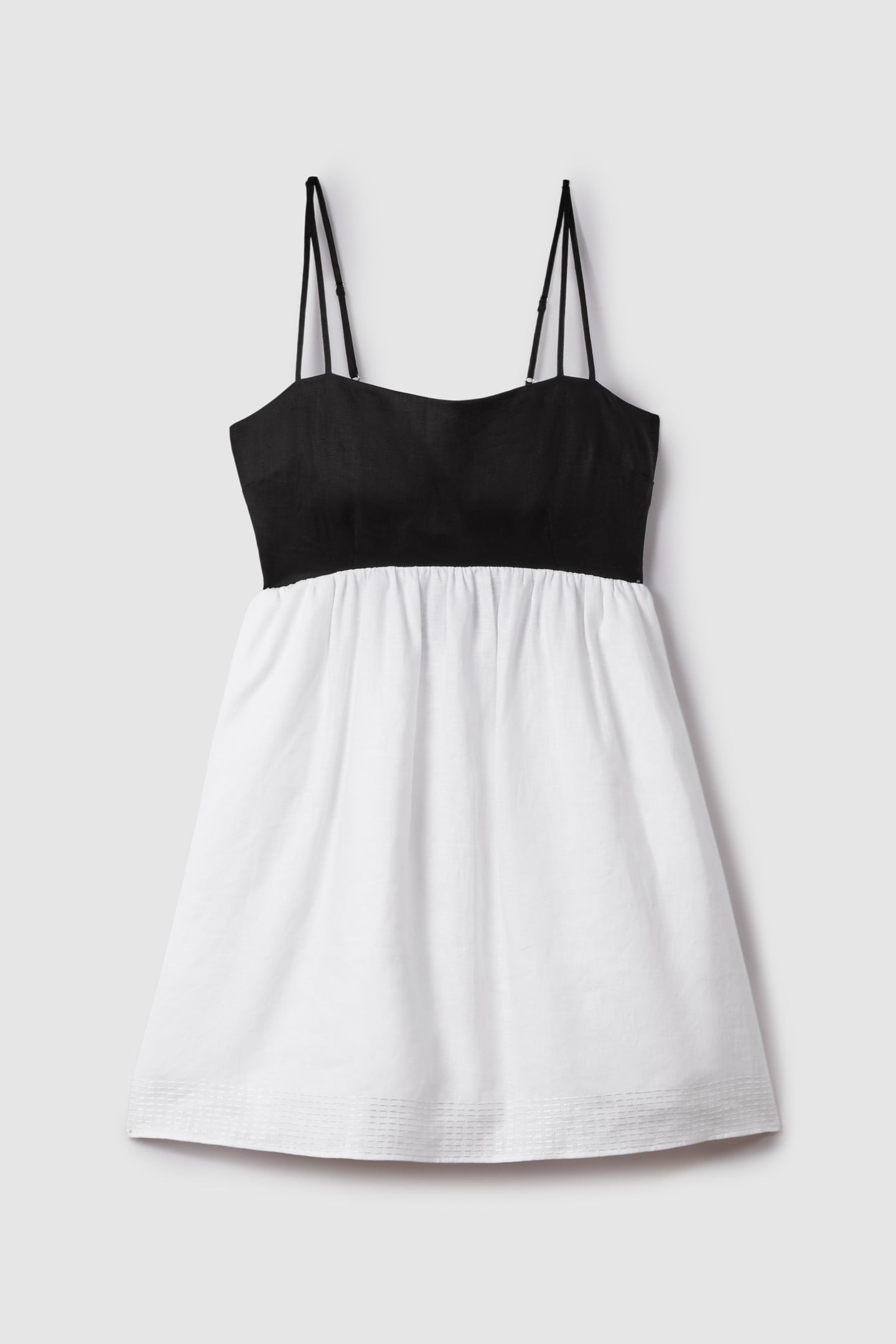 COLOR BLOCK RESORT MINI DRESS BLACK/WHITE 4