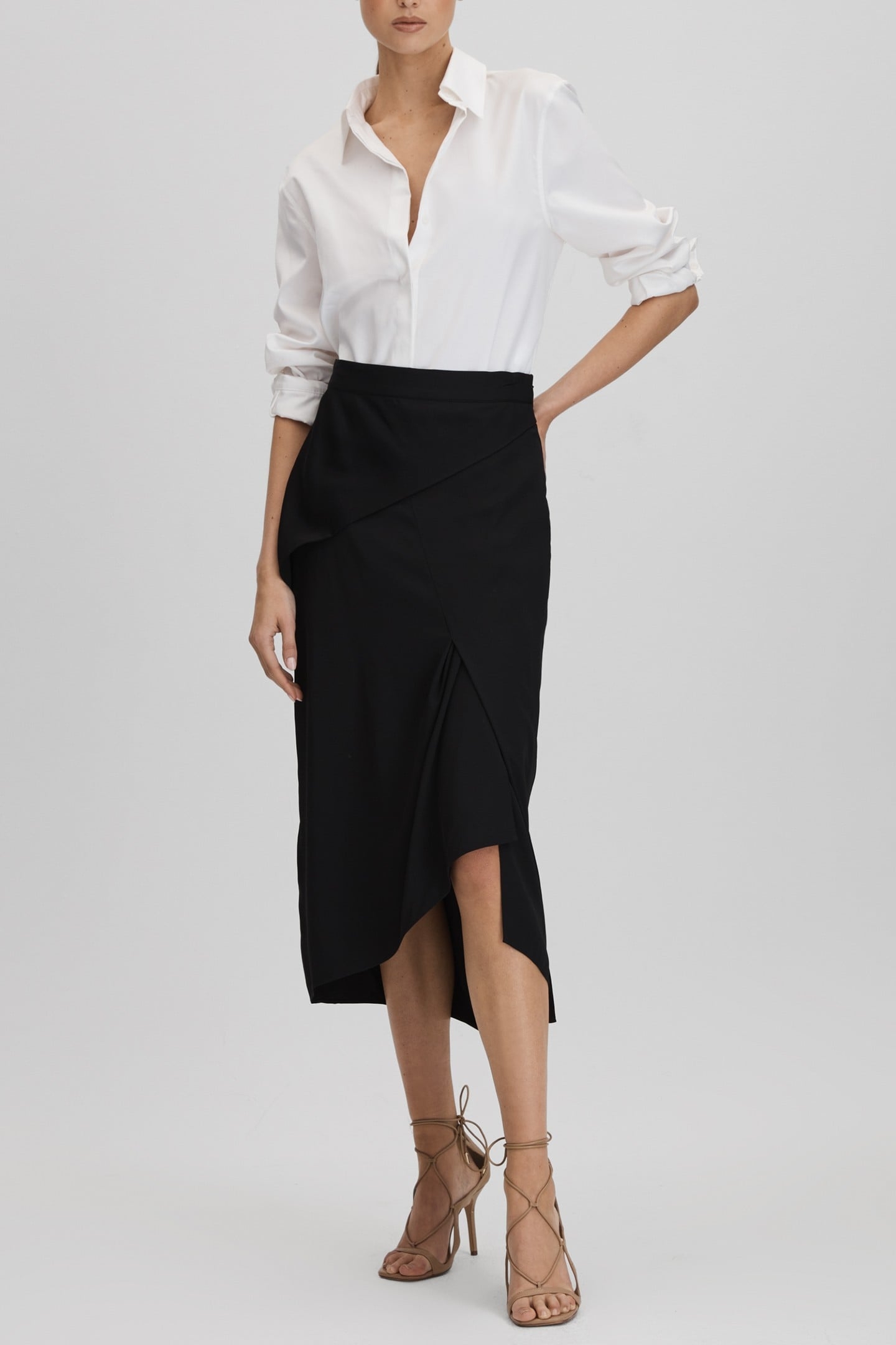 RELAXED MIDI SKIRT BLACK 1