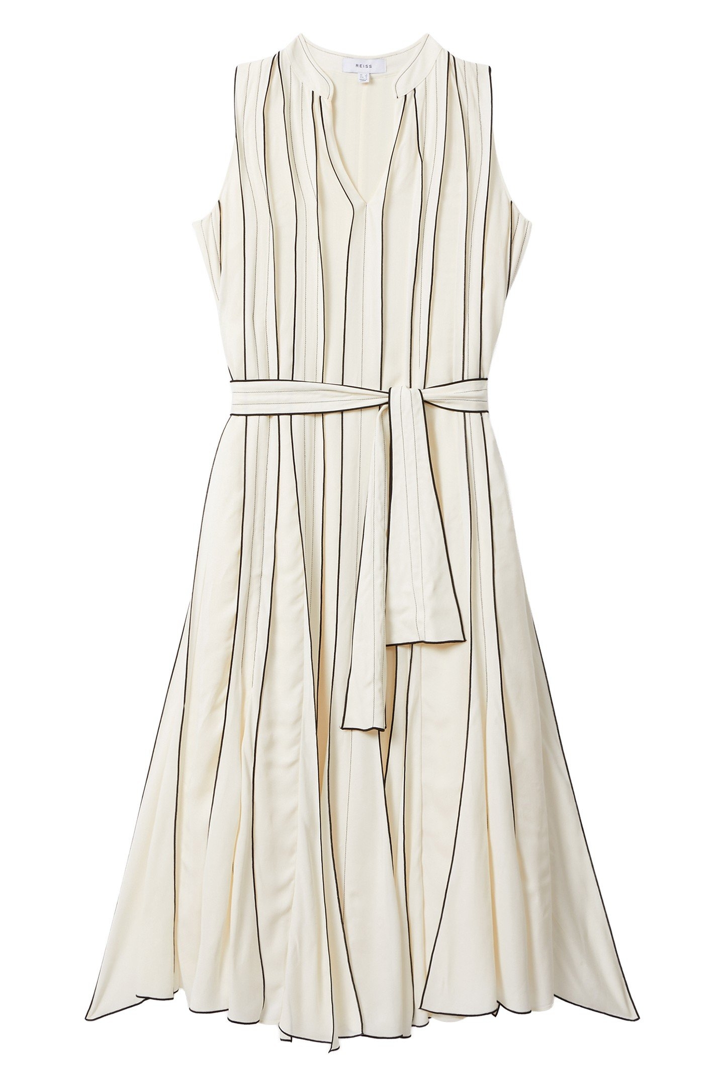 TIPPED PLEAT DRESS IVORY 5