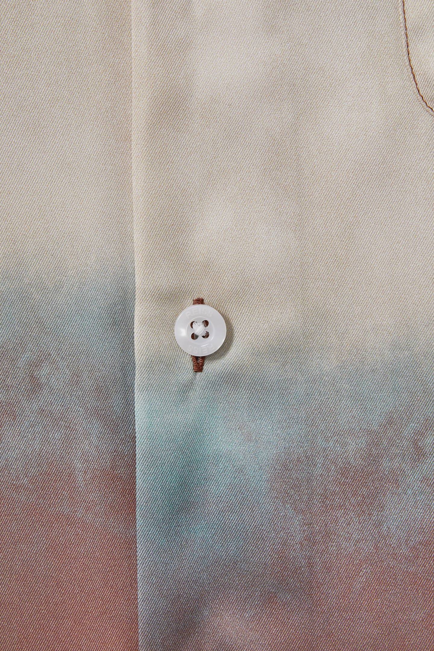 SHORTSLEEVE CUBAN OMBRE PRINT SHIRT TOBACCO 7