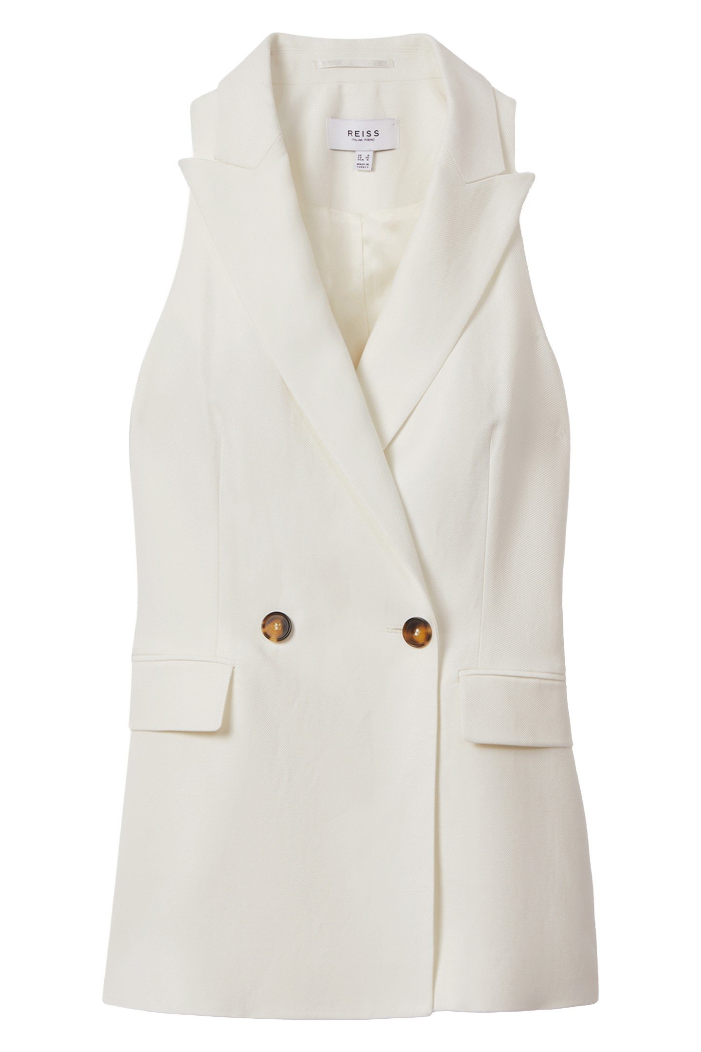 LINEN LAPEL WAISTCOAT WHITE 4