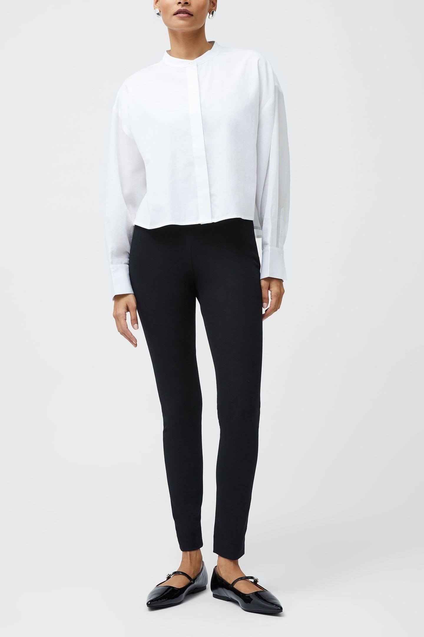 ALEXIS COTTON SHEER SLV SHIRT LINEN WHITE 1