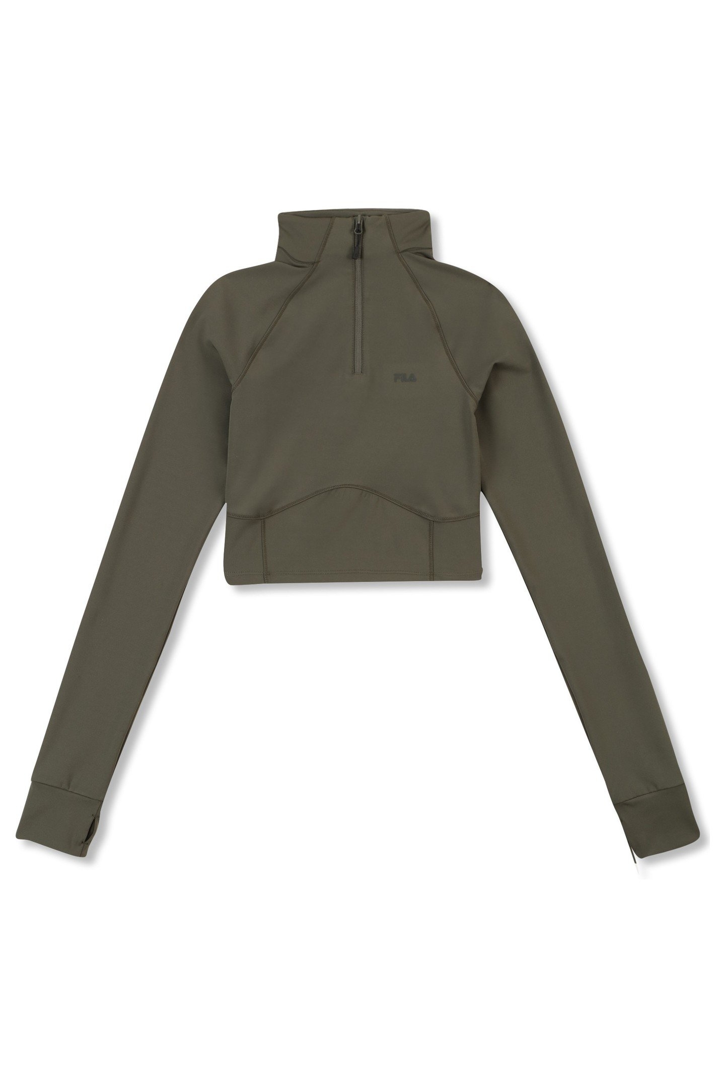 CORSICO SLIM CROPPED SCULPTURAL HALF-ZIP SHIRT DEEP DEPTHS 5