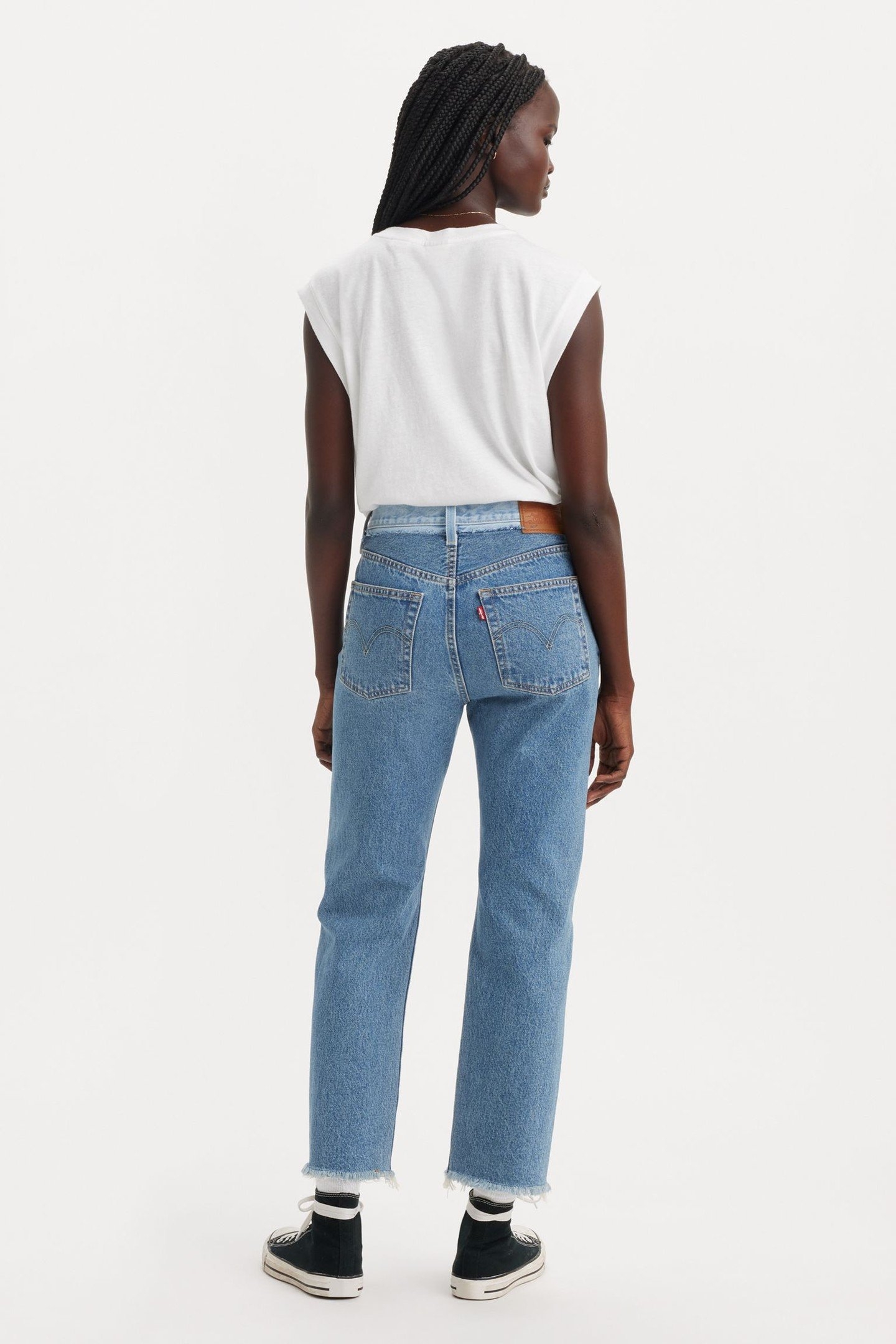 501® ORIGINAL SPLIT CROPPED JEANS MED INDIGO 2