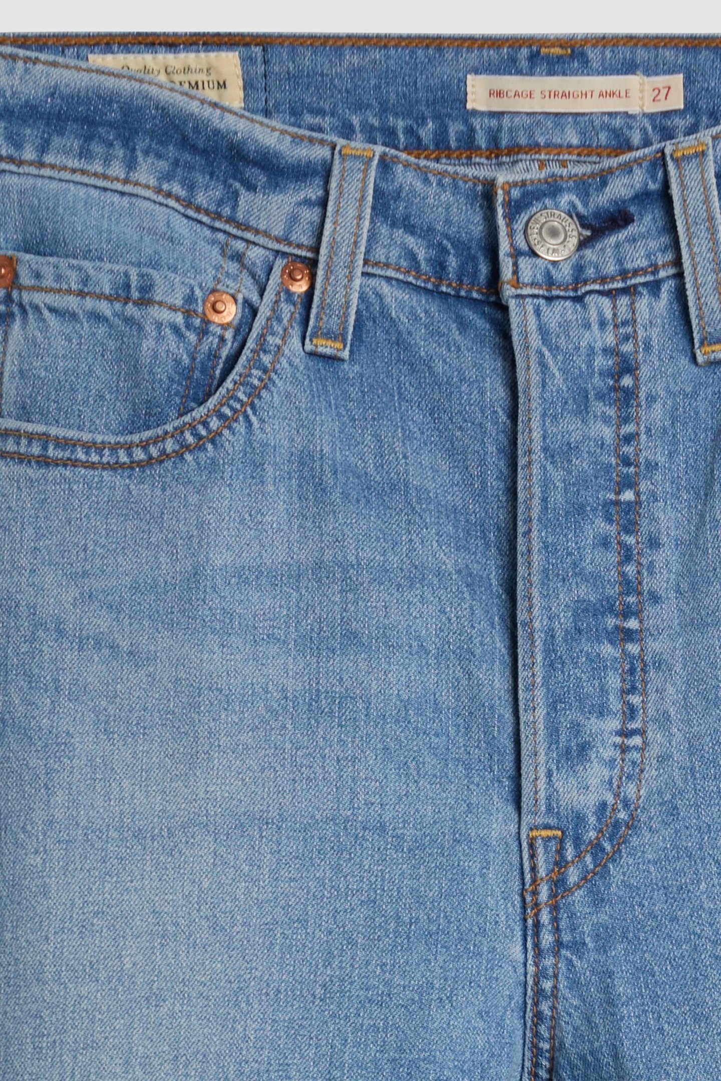 RIBCAGE STRAIGHT ANKLE COTTON LINEN JEANS MED INDIGO 8