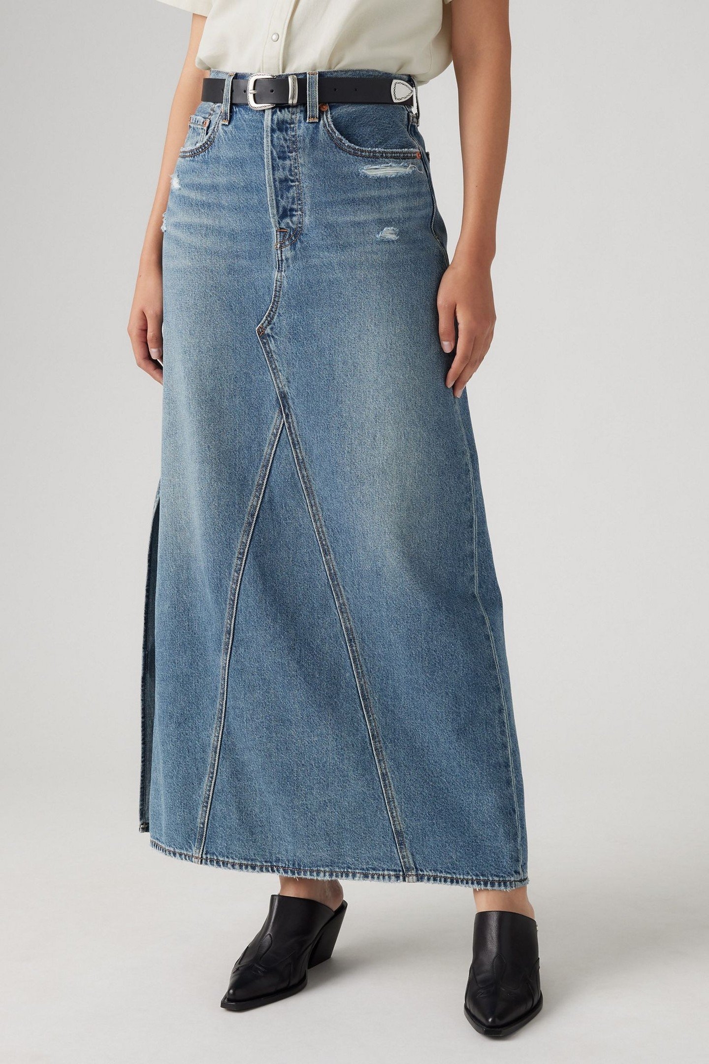 LONG ICON SKIRT MED INDIGO 1