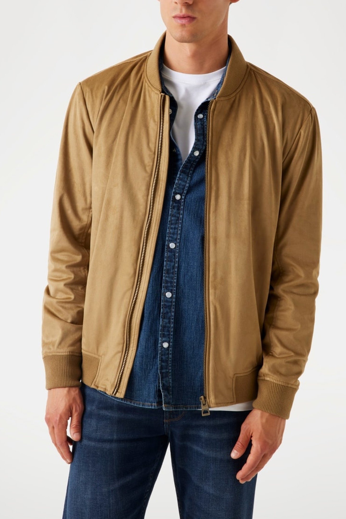 SUEDE BOMBER KHAKI RIVER 5