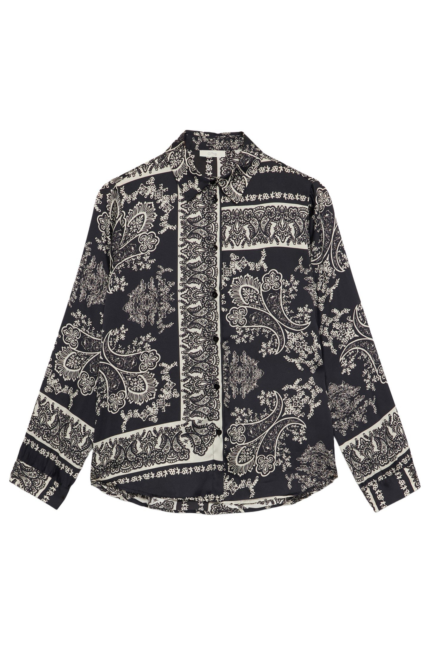 PATTERNED SATIN SHIRT BLACK 3
