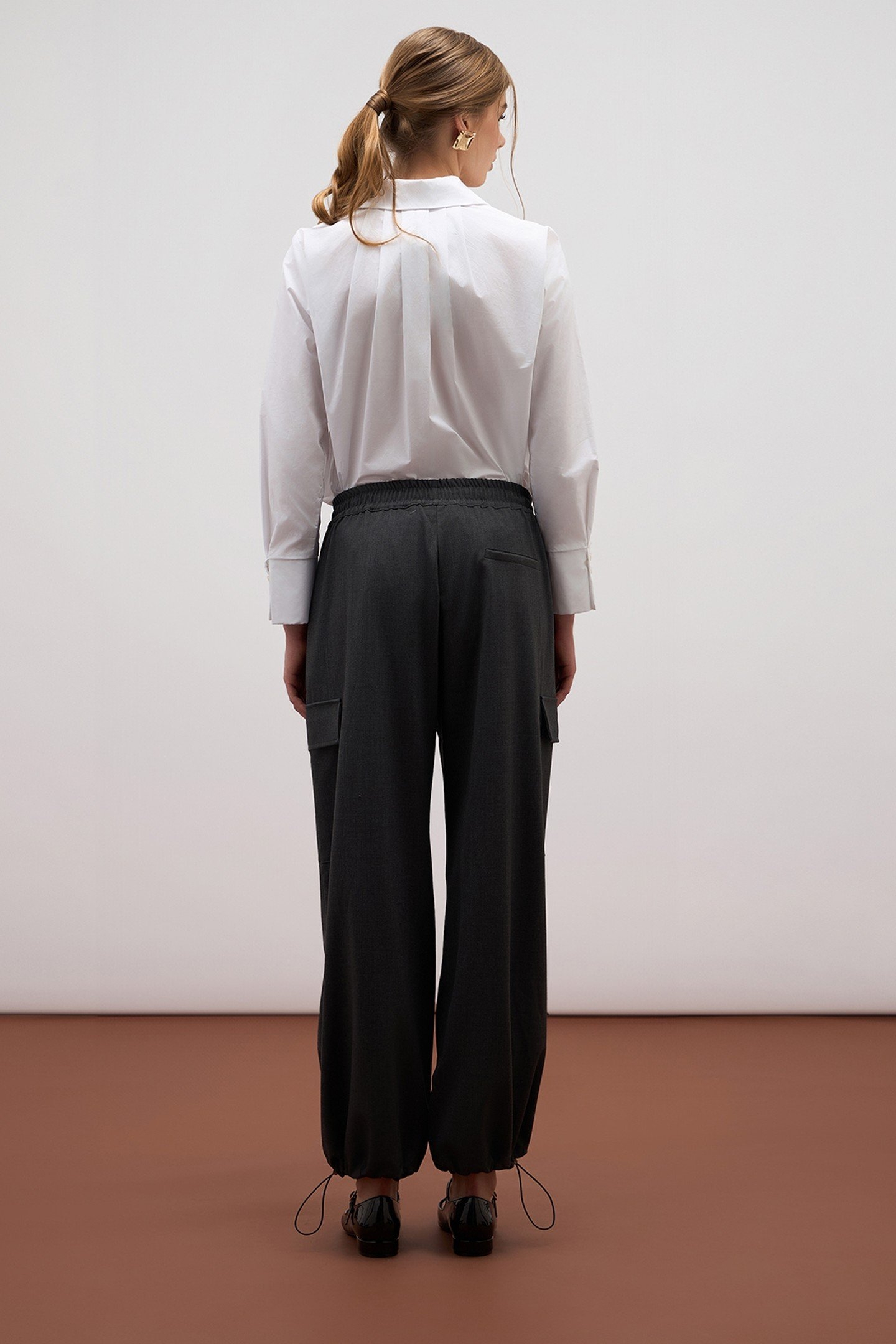 FLANNEL CARGO TROUSERS GREY 2