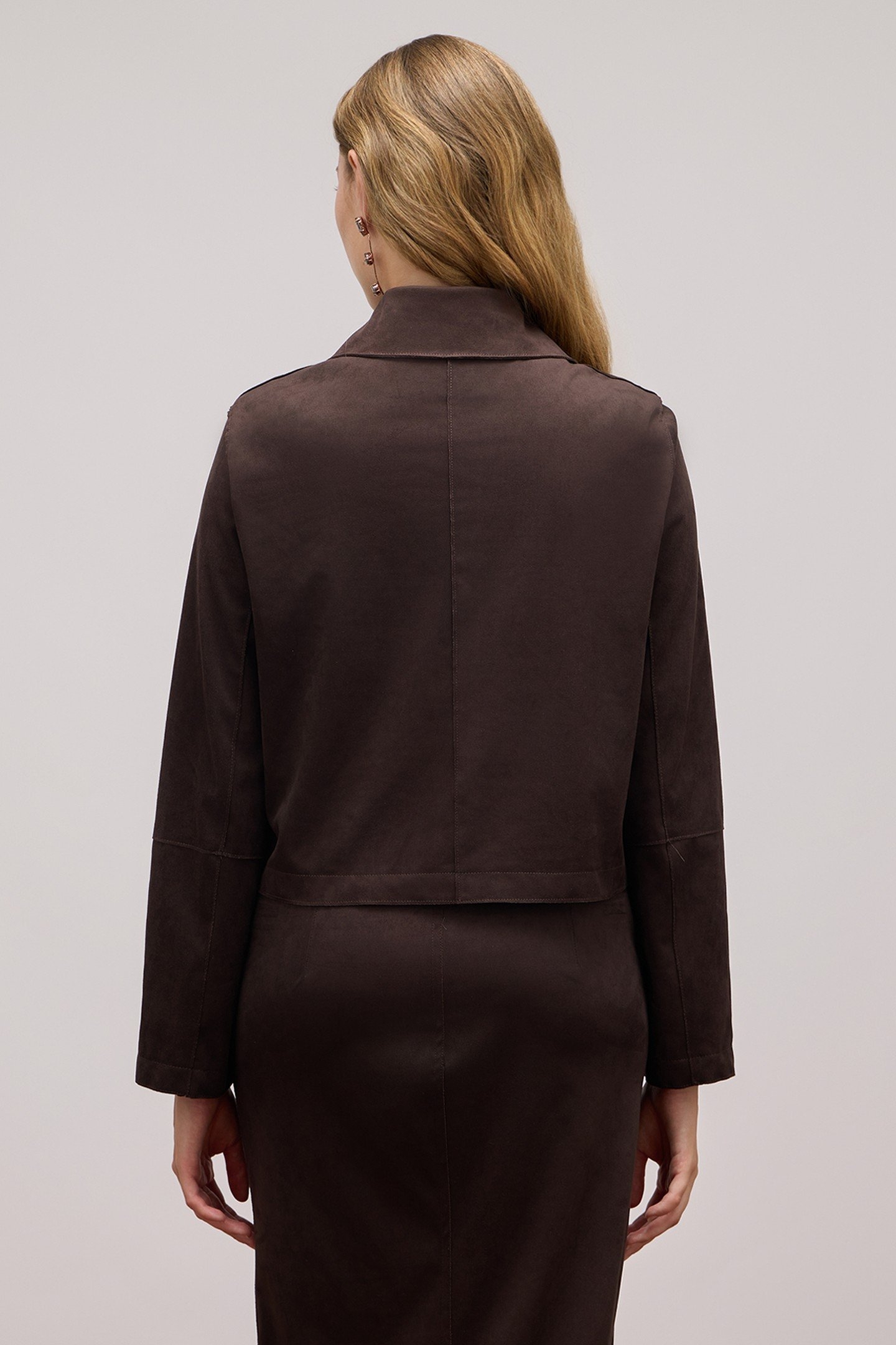 BOXY SUEDE EFFECT JACKET BROWN 3