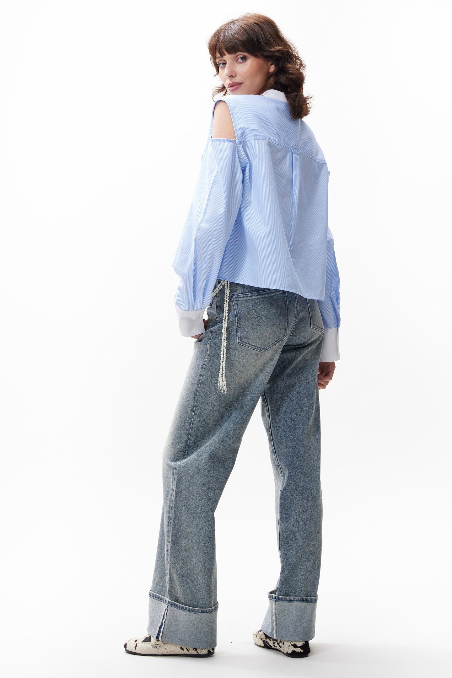 OPEN SHOULDER BLOUSE CORNFLOWER BLUE 2