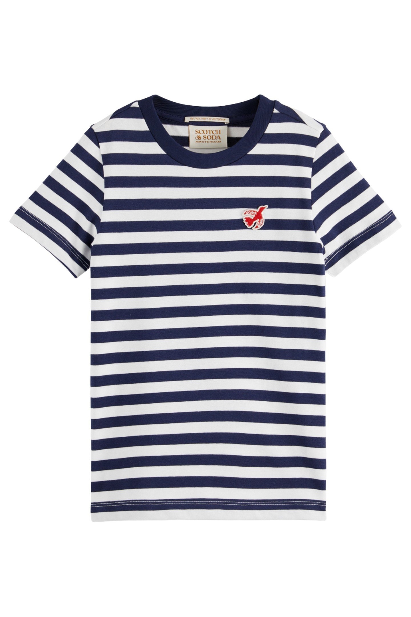 BOYS CORE - THE FREE SPIRIT PEACE BIRD STRIPED T-SHIRT NAVY/ 1