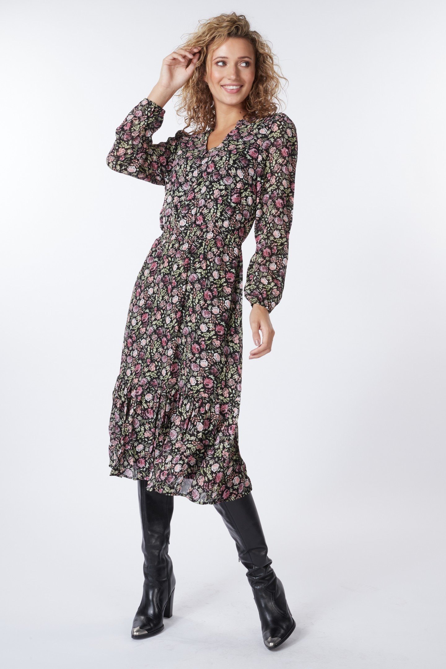 DRESS MIDI SOFT DECO PRINT PRINT 1