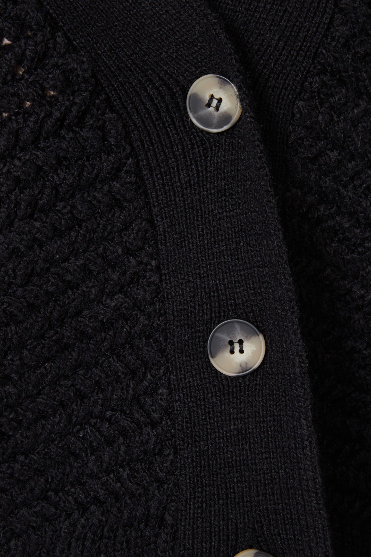 CARDIGAN SHORT ZZ KNIT BLACK 4