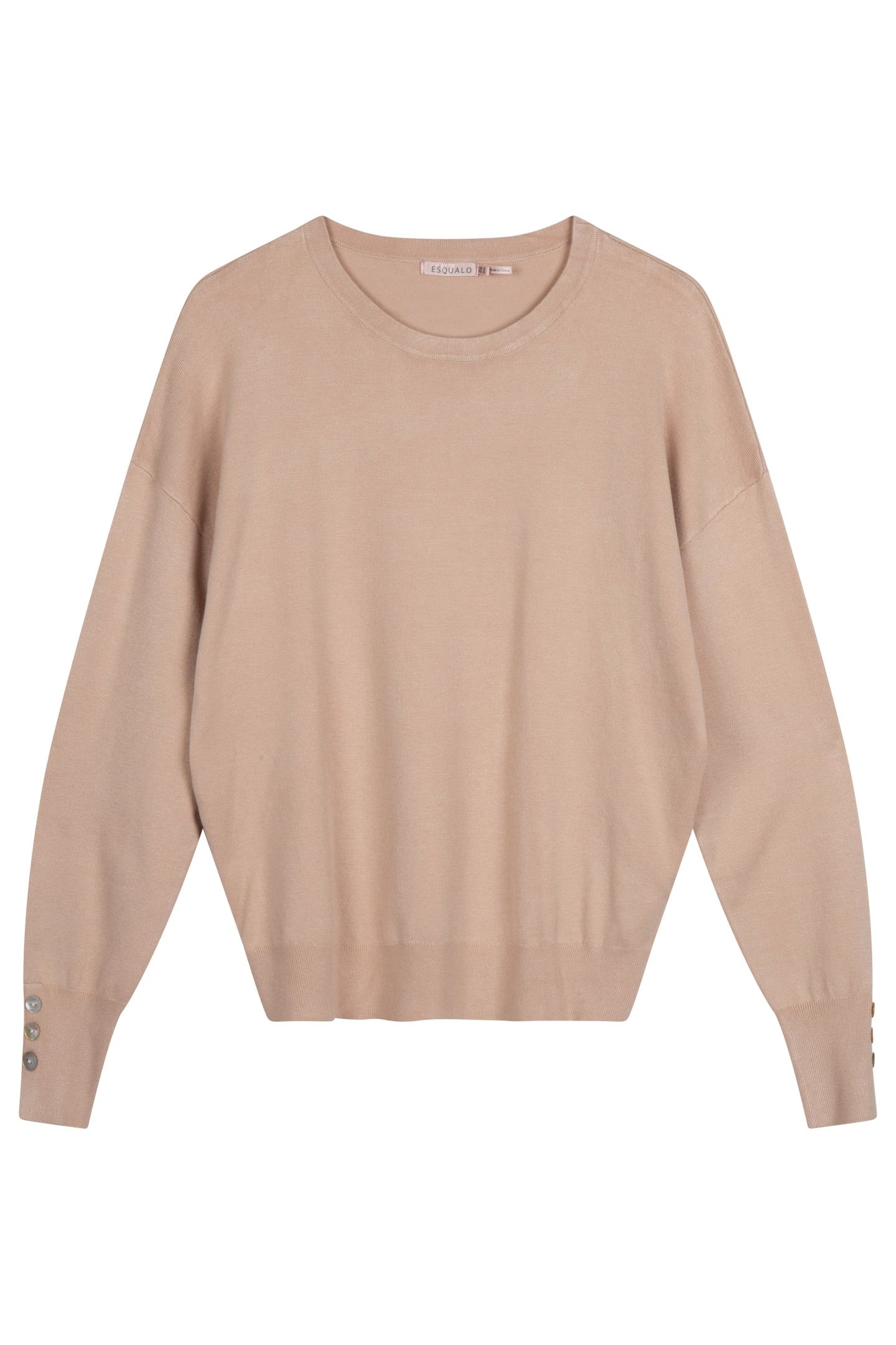 SWEATER BASIC BUTTON SLVE CUFF WARM SAND 3