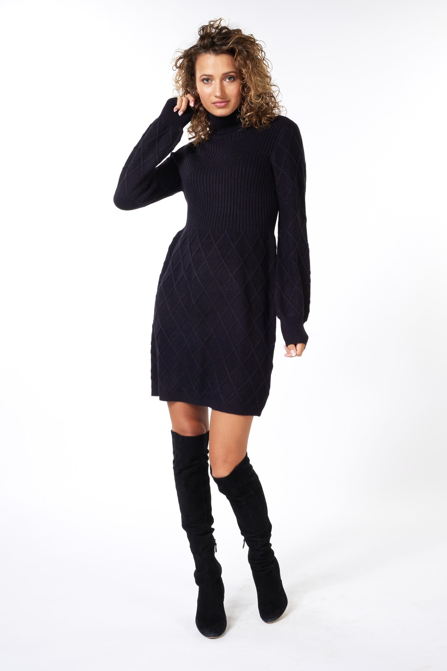 DRESS RIB & PATTERN BLACK 1