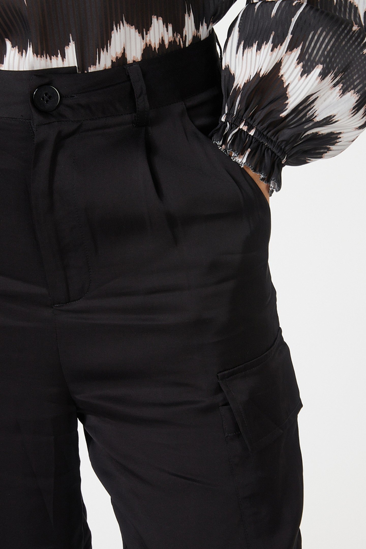 TROUSERS CARGO SATEEN BLACK 6