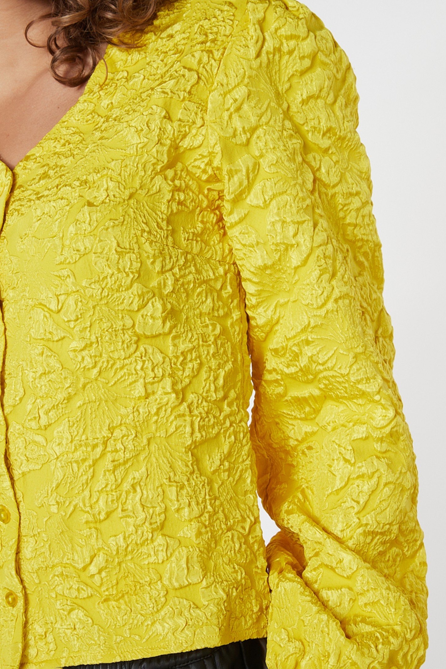 BLOUSE FANCY FLOWER JACQUARD WARM OLIVE 6