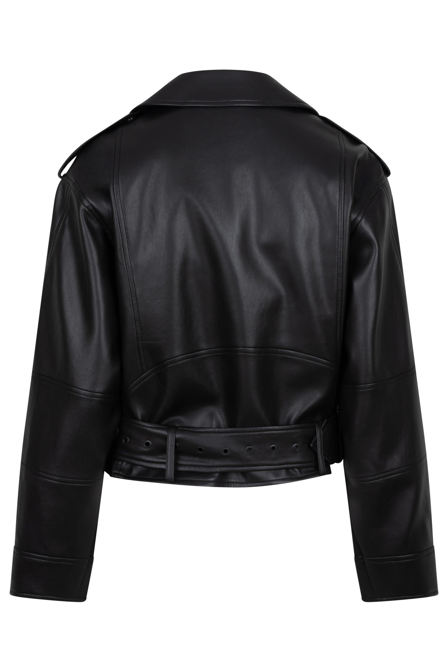 JACKET BIKER VEGAN LEATHER BLACK 4