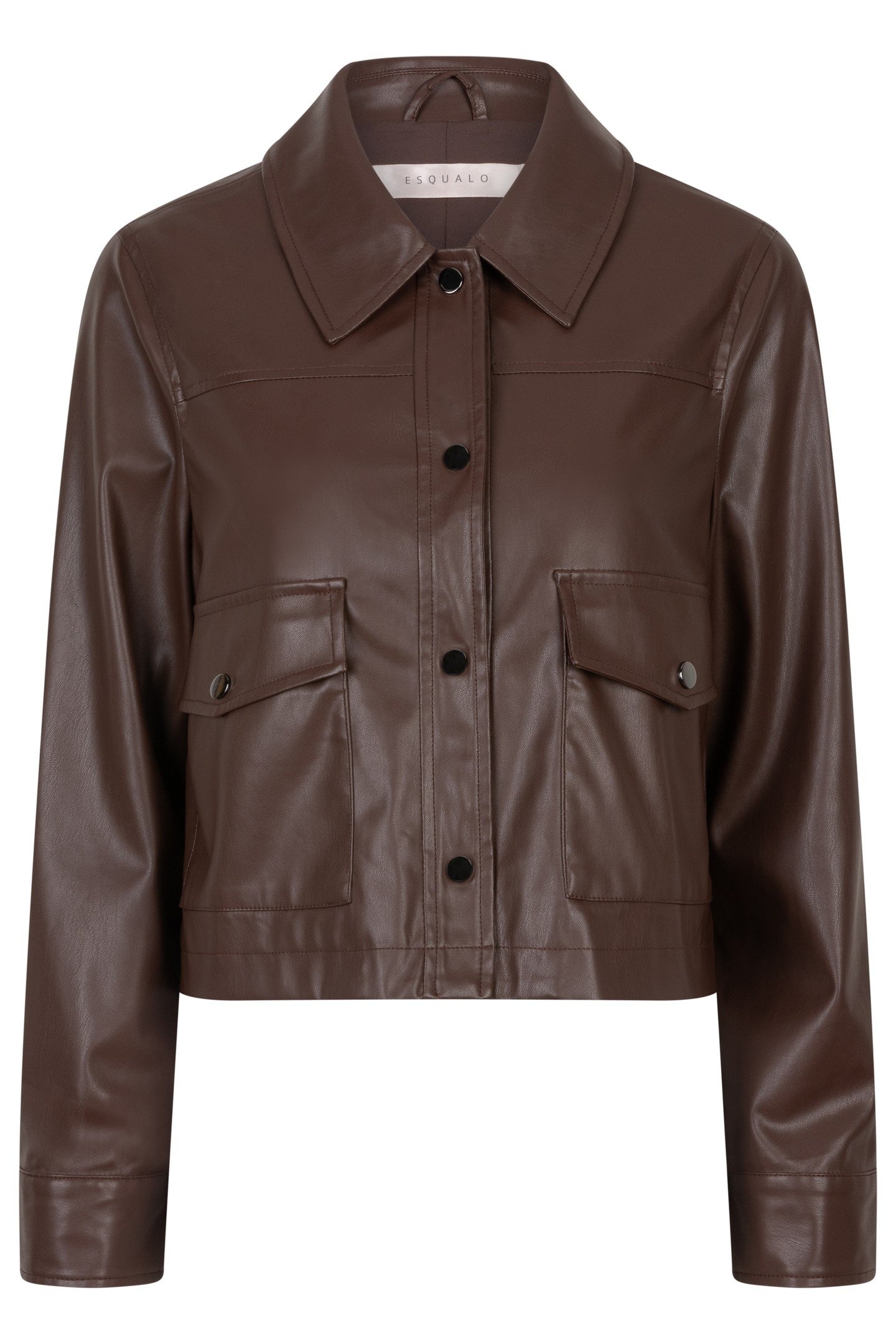 JACKET SHORT VEGAN LEATHER CHOCOLATE 4
