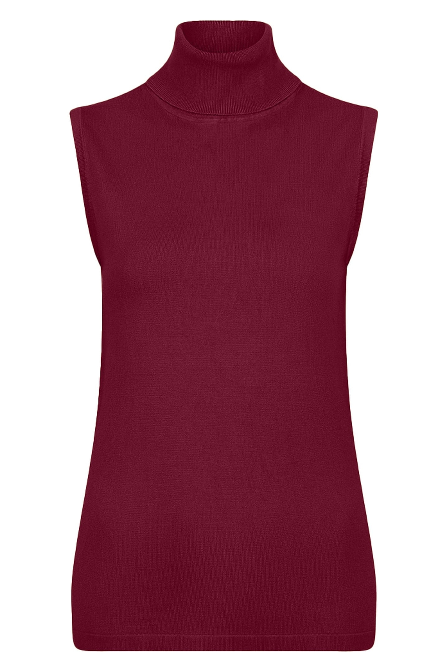SWEATER SLV/LSS COL BASIC KNIT WINE RED 1