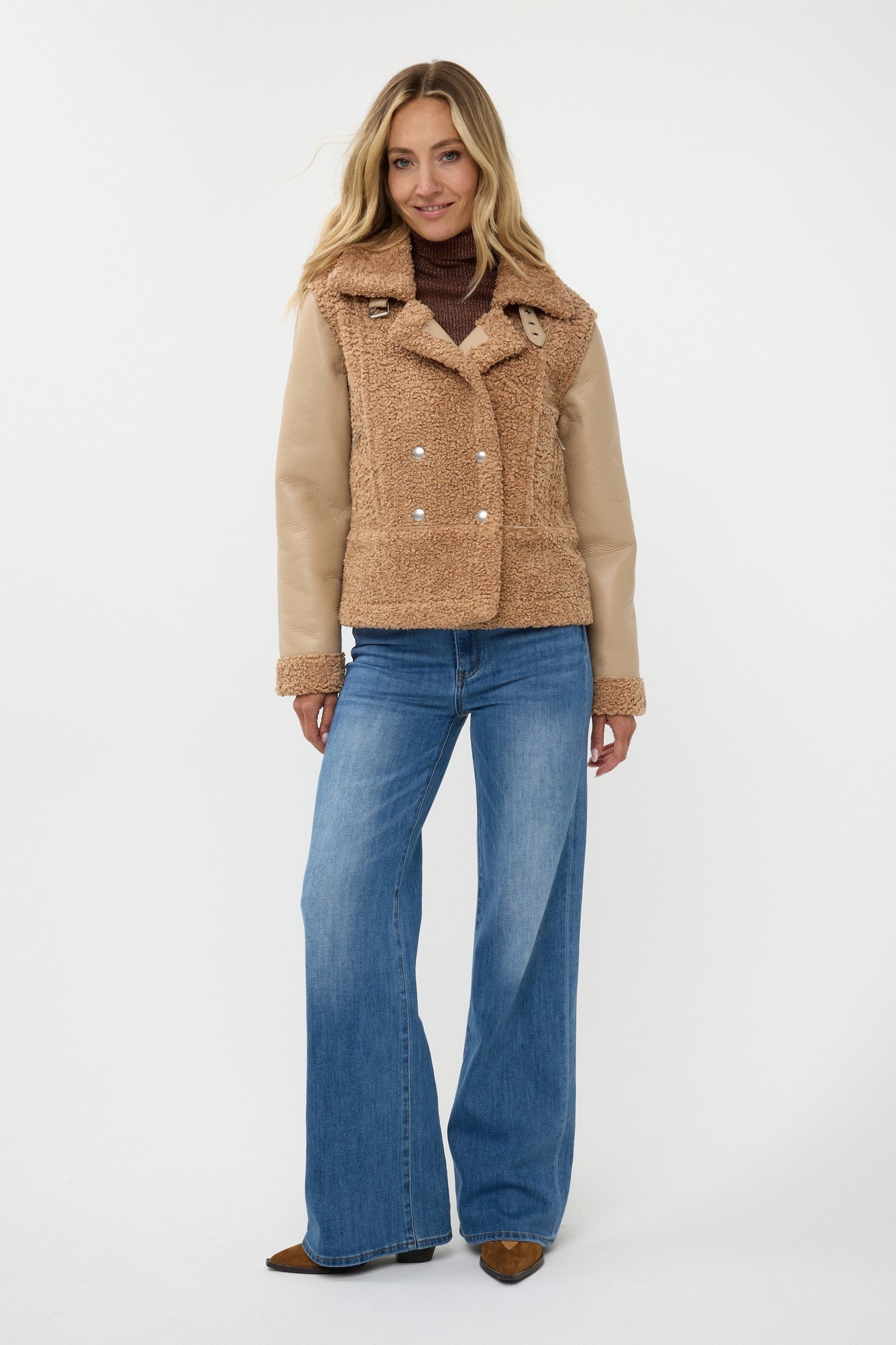 JACKET BONDED PU SLEEVES BRANDY 1