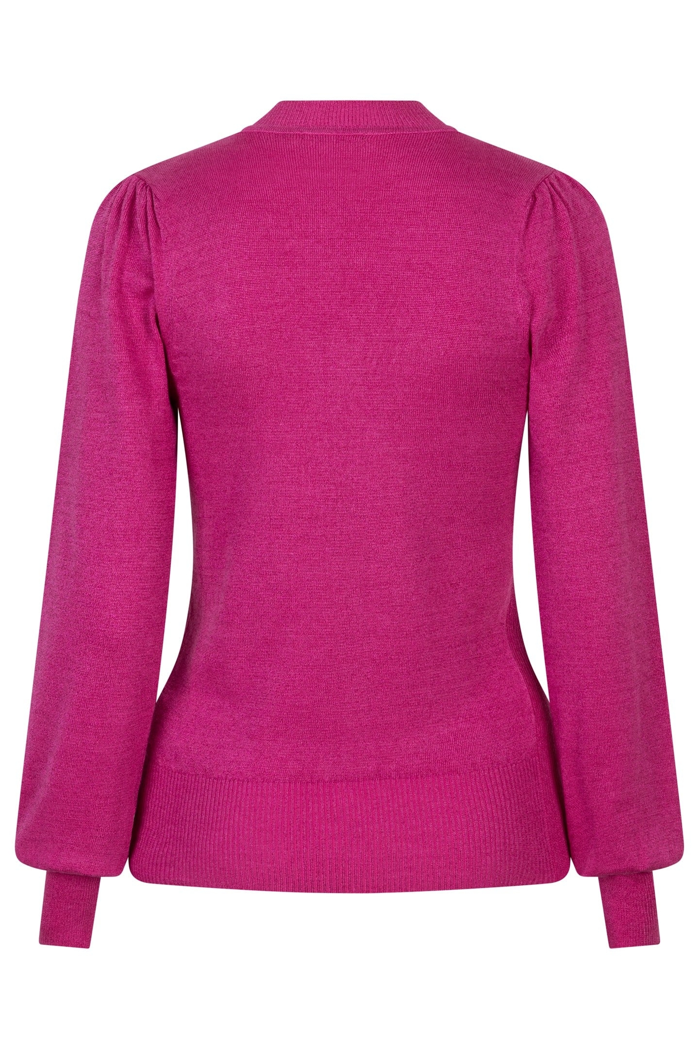 SWEATER MIX RIB V-DETAIL LUREX NEON CERISE 5
