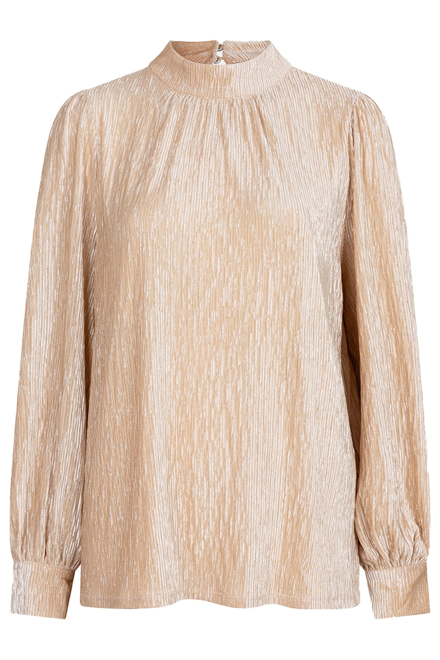 BLOUSE CRINKLED VELVET SAND 1