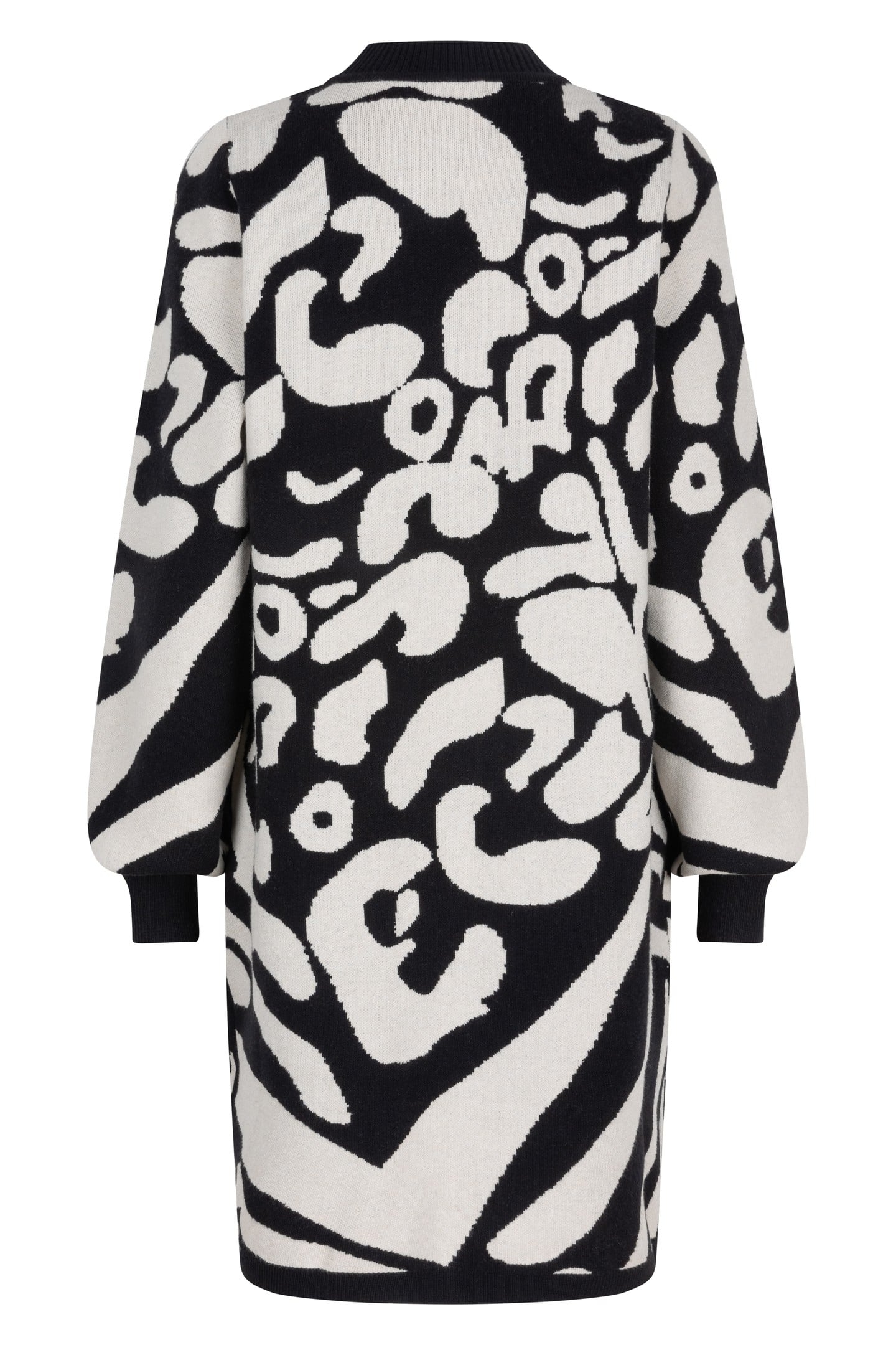 DRESS 2TONE JACQUARD ANIMAL BLACK / GREY 4